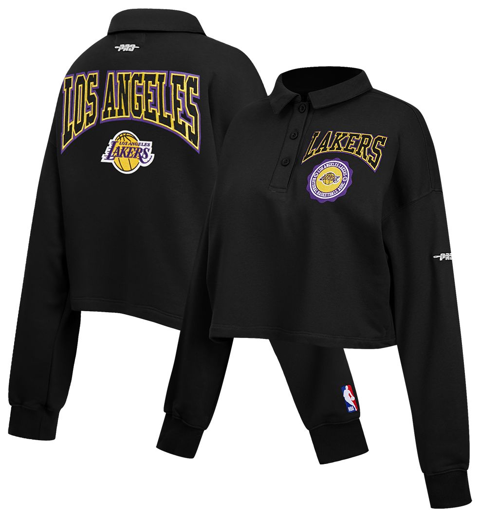 Pro Standard Women's Los Angeles Lakers Black Crest Emblem Long Sleeve Polo product image
