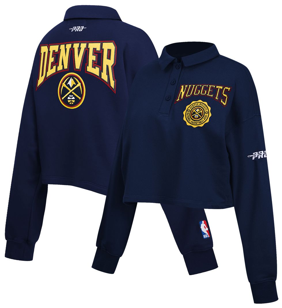 Pro Standard Women's Denver Nuggets Navy Crest Emblem Long Sleeve Polo product image