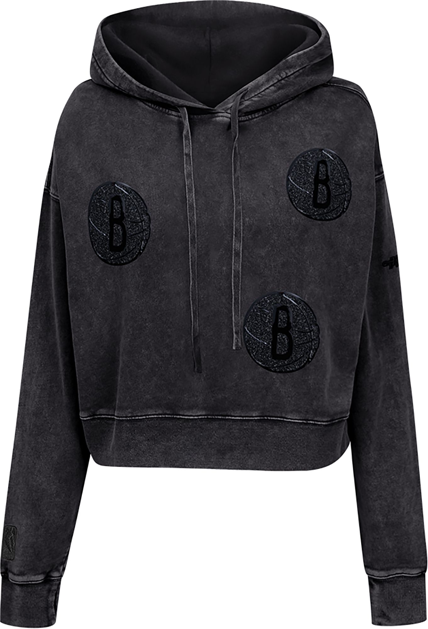 Pro Standard Women's Brooklyn Nets Black Crystalline Cropped Pullover Hoodie product image