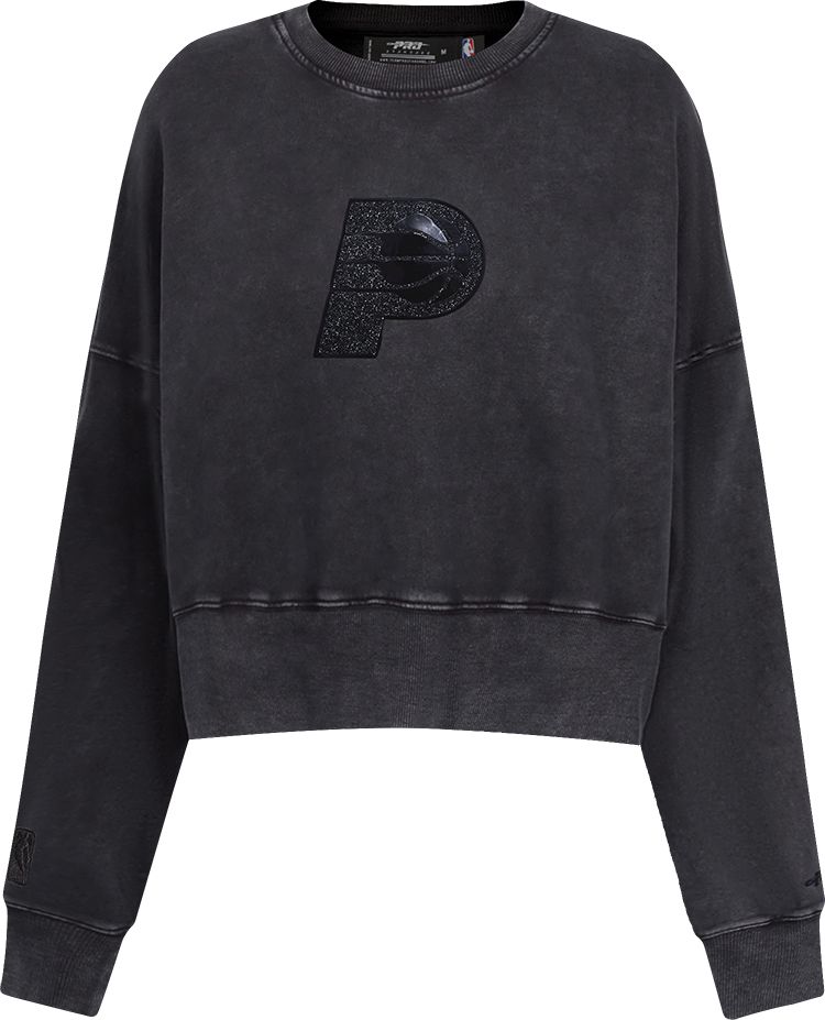 Pro Standard Women's Indiana Pacers Black Crystalline Cropped Sweatshirt product image