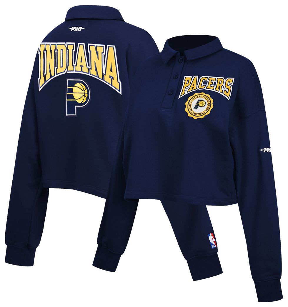 Pro Standard Women's Indiana Pacers Navy Crest Emblem Long Sleeve Polo product image