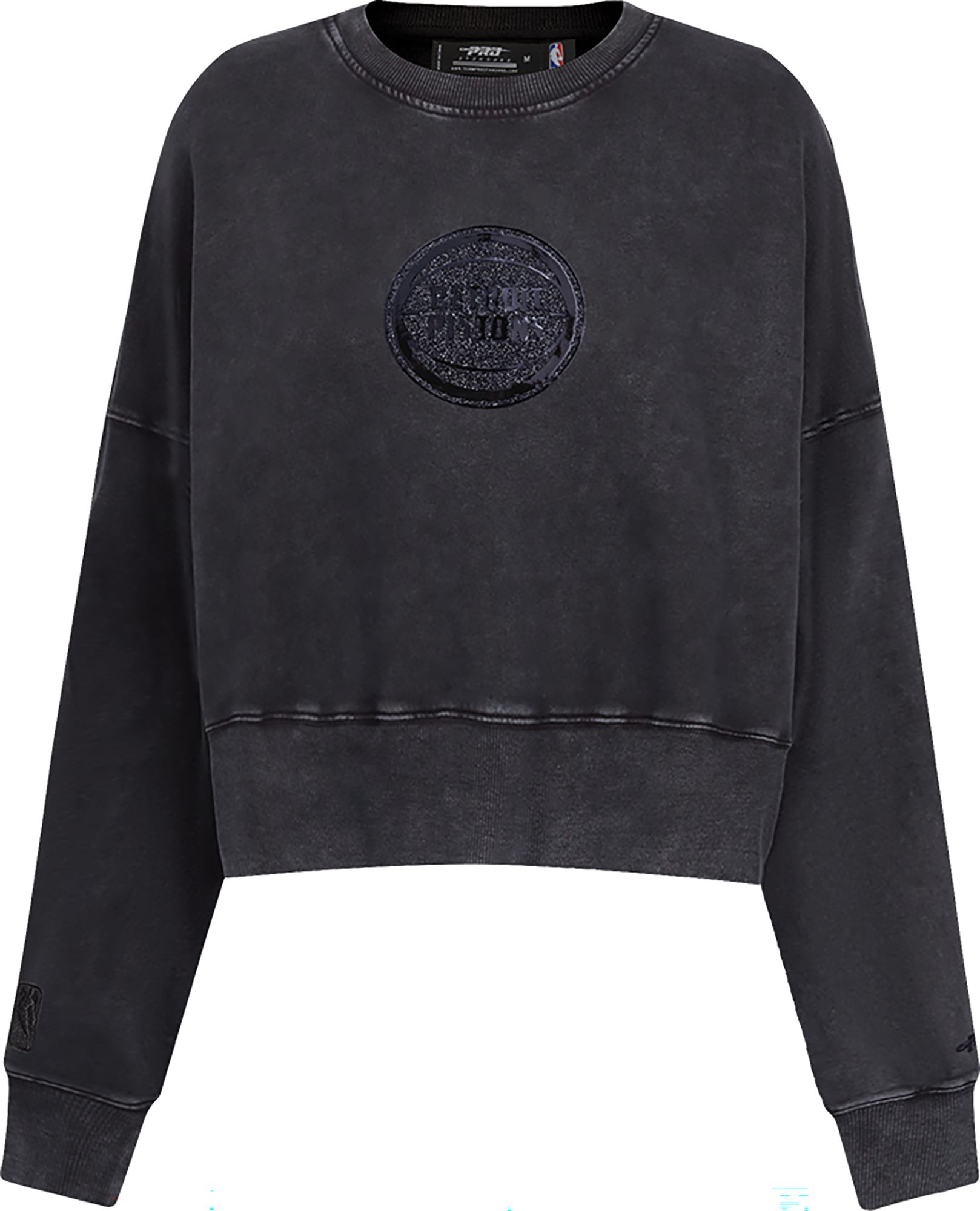 Pro Standard Women's Detroit Pistons Black Crystalline Crew Pullover Sweatshirt product image