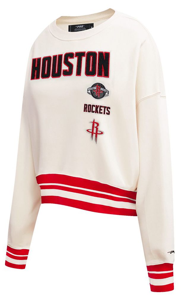 Pro Standard Women's Houston Rockets Off White Retro Classic Fleece Crewneck Sweatshirt product image