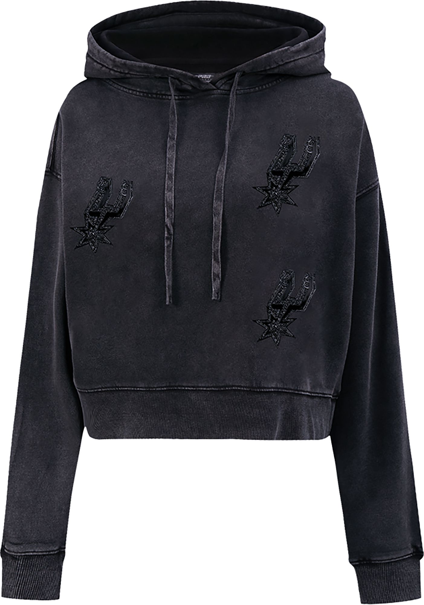 Pro Standard Women's San Antonio Spurs Black Crystalline Cropped Pullover Hoodie product image