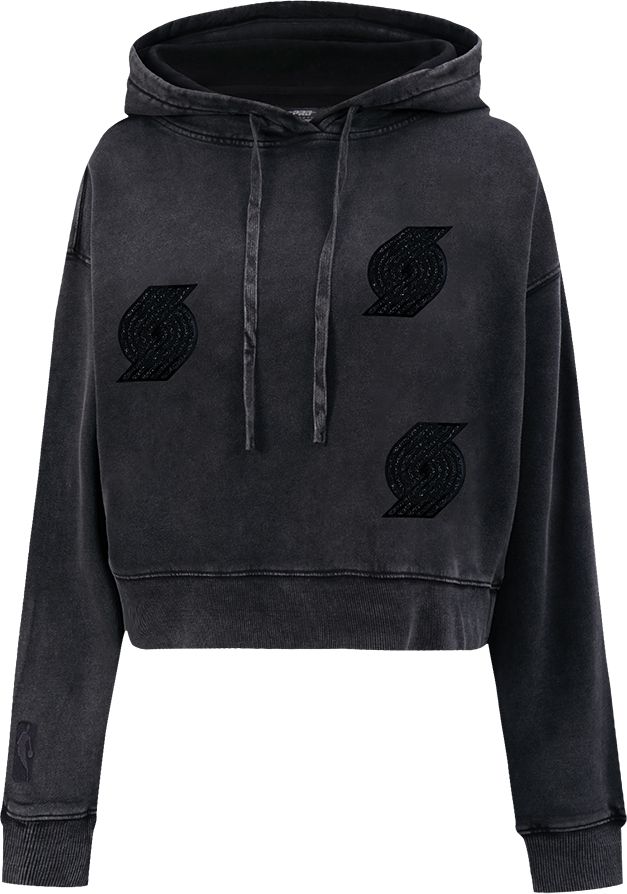Pro Standard Women's Portland Trail Blazers Crystalline Cropped Pullover Hoodie product image