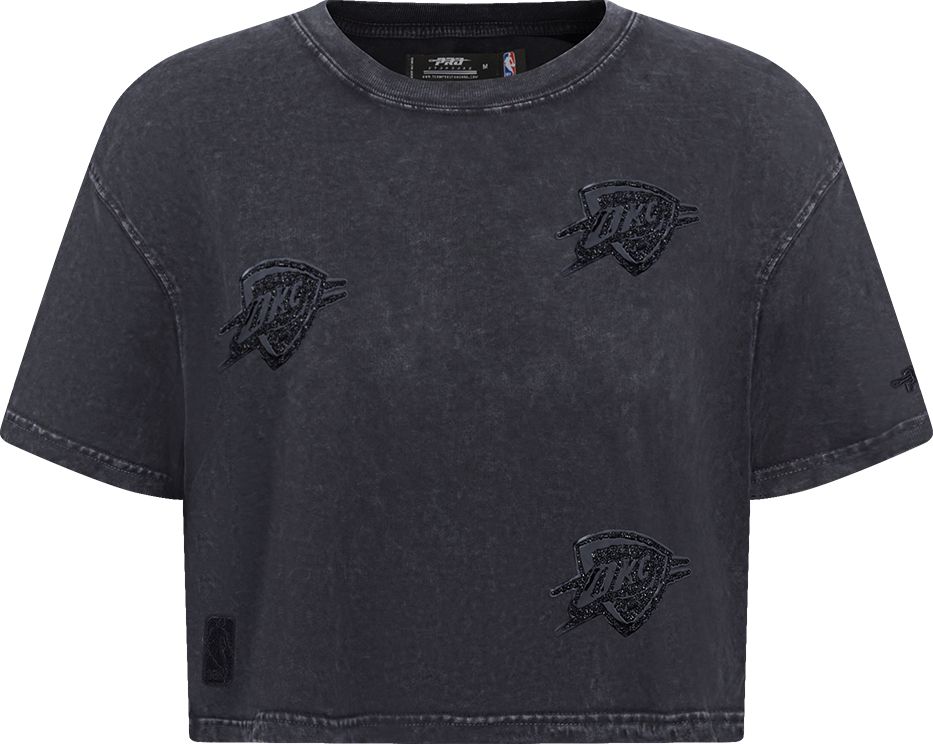 Pro Standard Women's Oklahoma City Thunder Black Crystalline Boxy Cropped T-Shirt product image