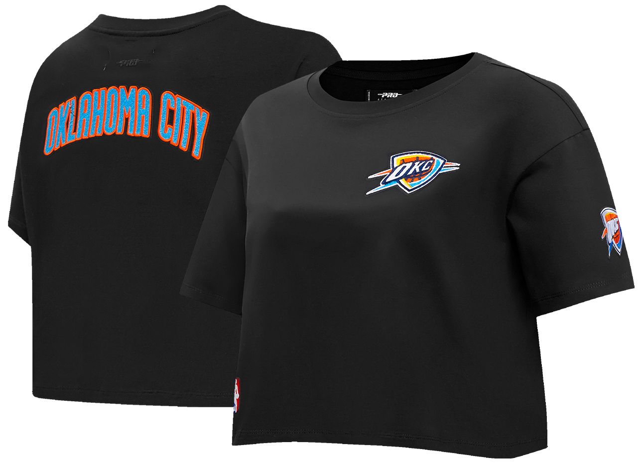 Pro Standard Women's Oklahoma City Thunder Black Classic Boxy Cropped T-Shirt product image