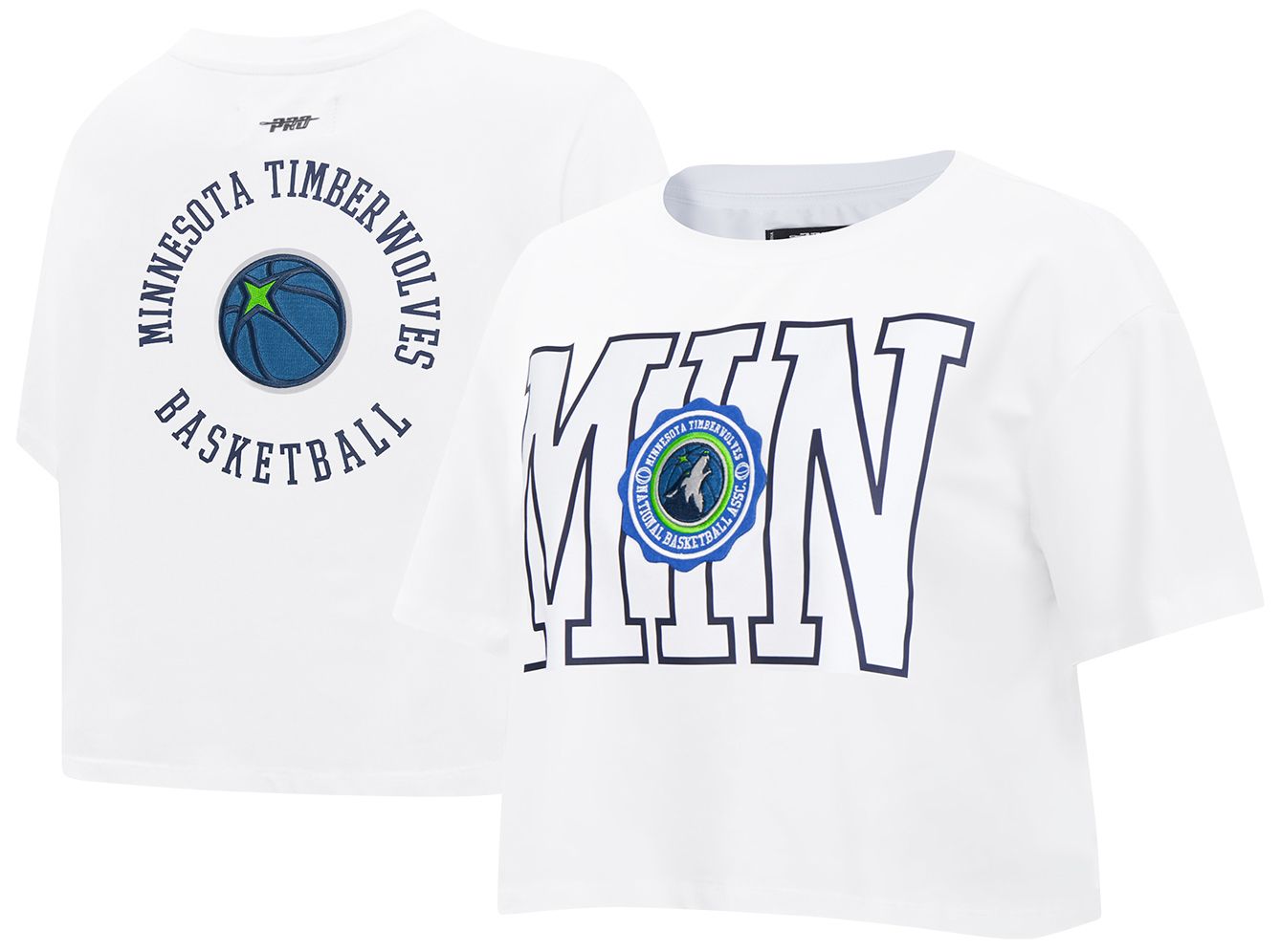 Pro Standard Women's Minnesota Timberwolves White Crest Emblem Boxy T-Shirt product image
