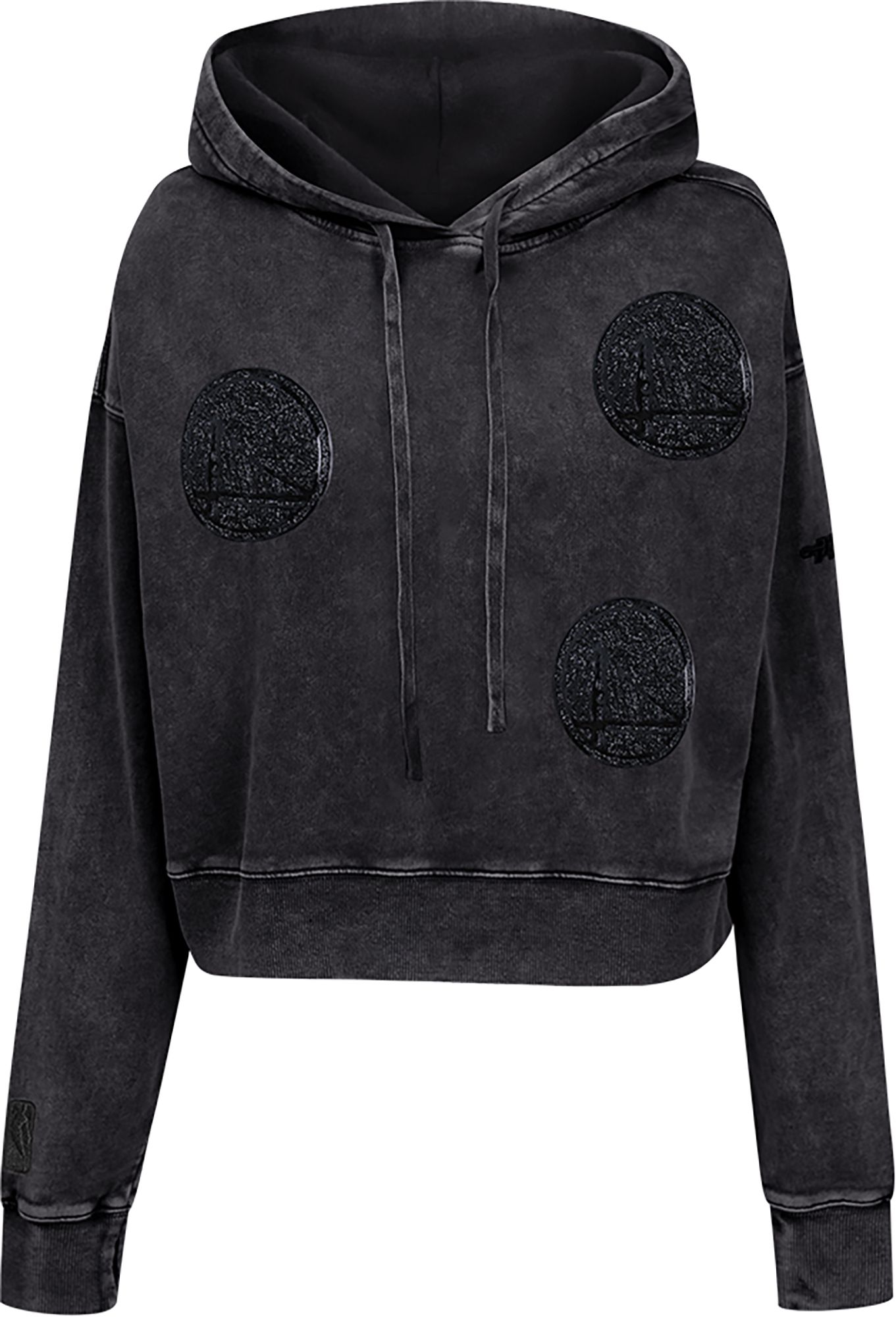 Pro Standard Women's Golden State Warriors Black Crystalline Cropped Pullover Hoodie product image