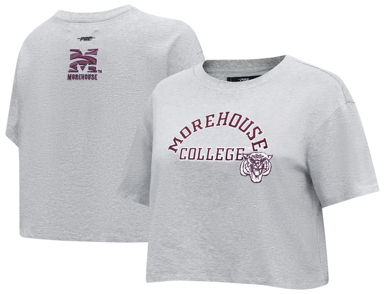 Pro Standard Women's Morehouse College Maroon Tigers Heather Grey Boxy T-Shirt product image