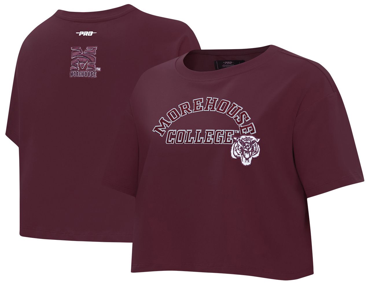Pro Standard Women's Morehouse College Maroon Tigers Wine Boxy T-Shirt product image