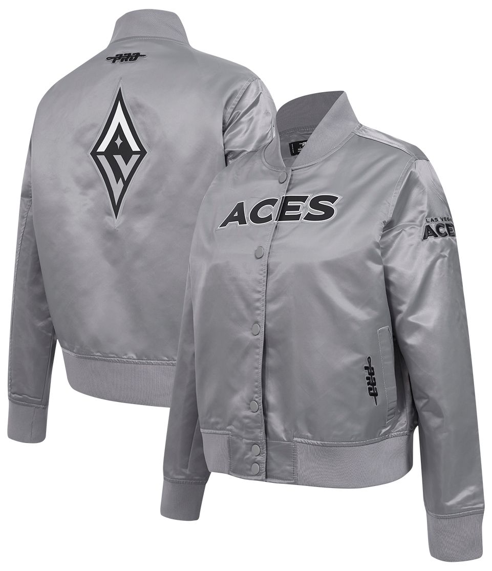 Pro Standard Women's Las Vegas Aces Grey Chenille Satin Jacket product image