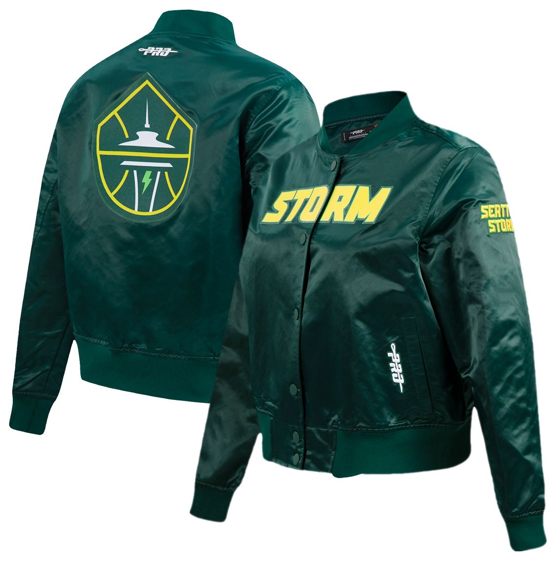 Pro Standard Women's Seattle Storm Green Chenille Satin Jacket product image