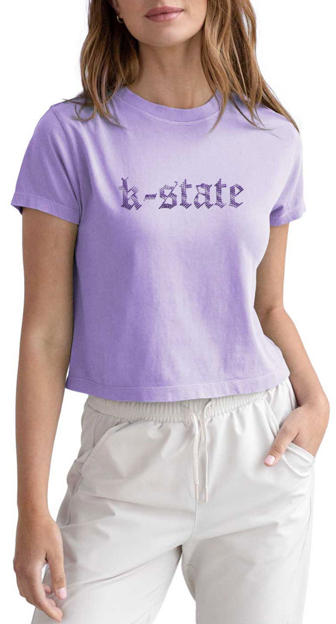 chicka-d Women's Kansas State Wildcats Orchid Montauk Short Sleeve T-Shirt product image