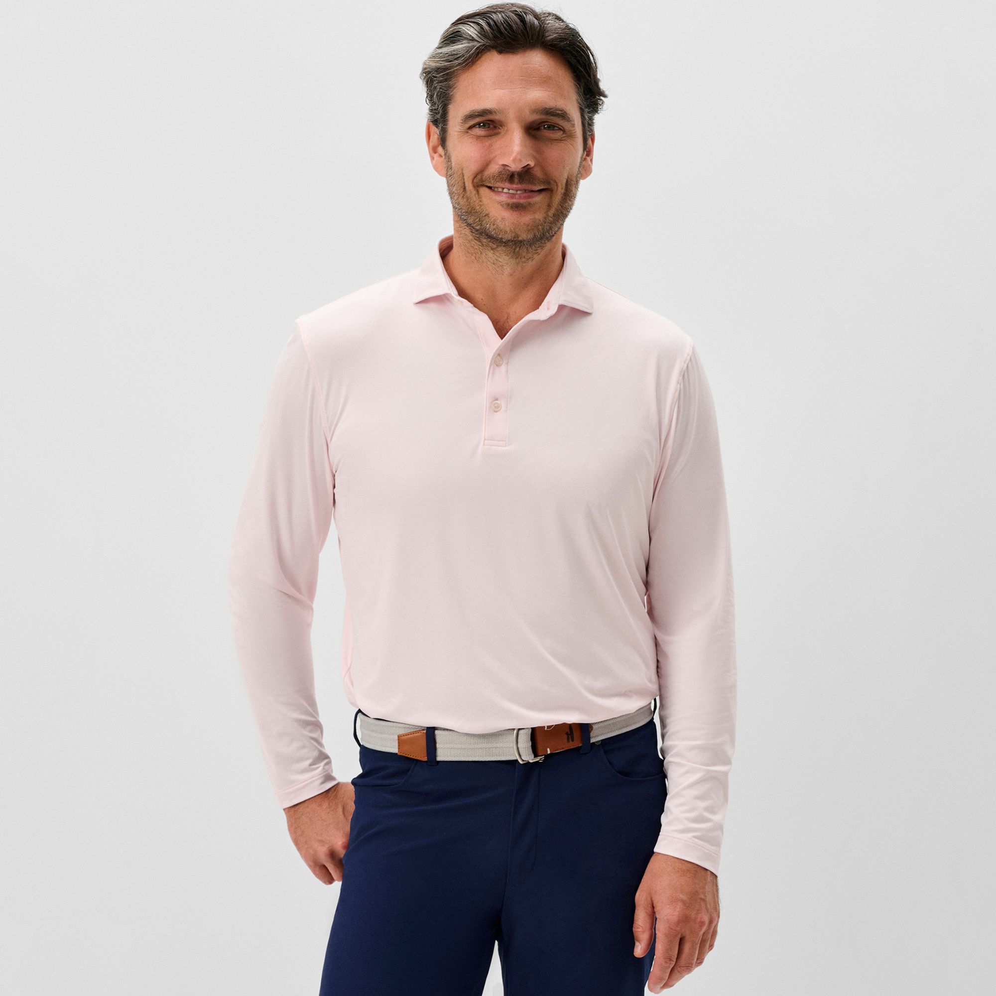 Johnnie-O Men's Swing Featherweight Performance Jersey Long Sleeve Golf Polo product image