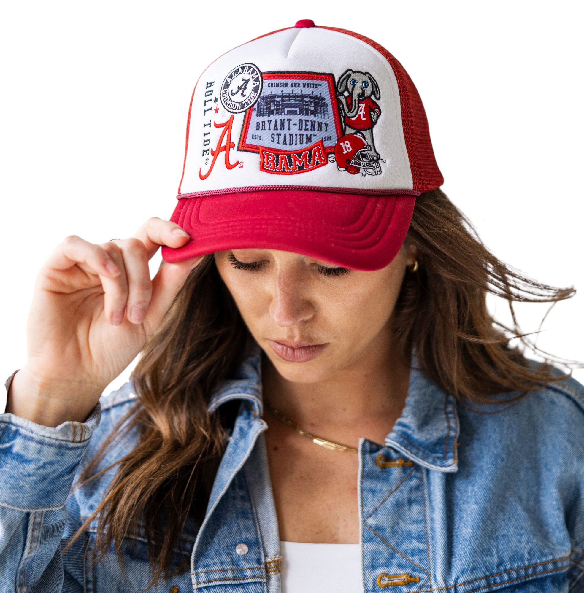 Gameday Social Women's Alabama Crimson Tide Crimson Layered Patch Foam Trucker Hat product image
