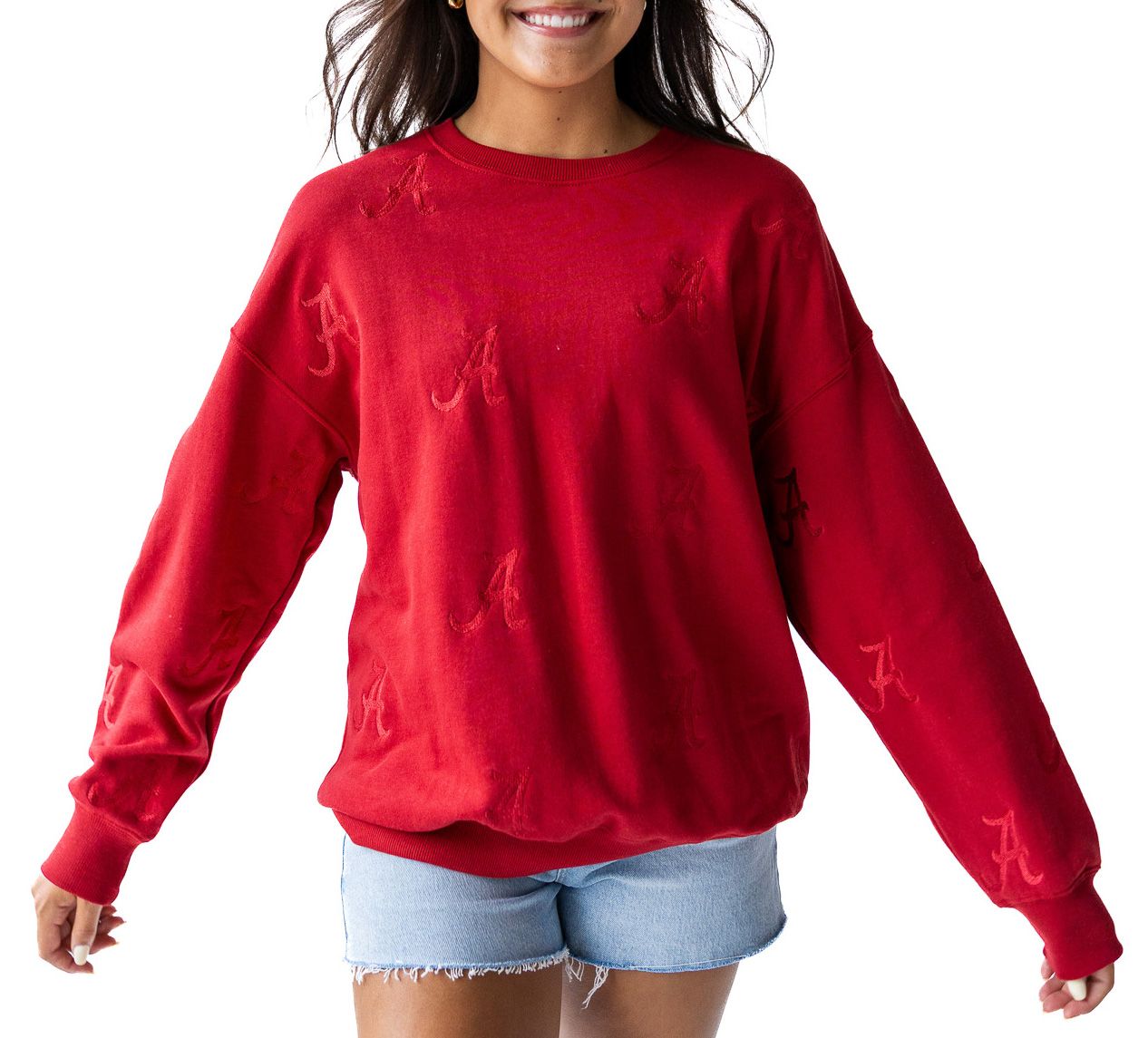 Gameday Social Women's Alabama Crimson Tide Crimson Lantern Crew Pullover Sweatshirt product image