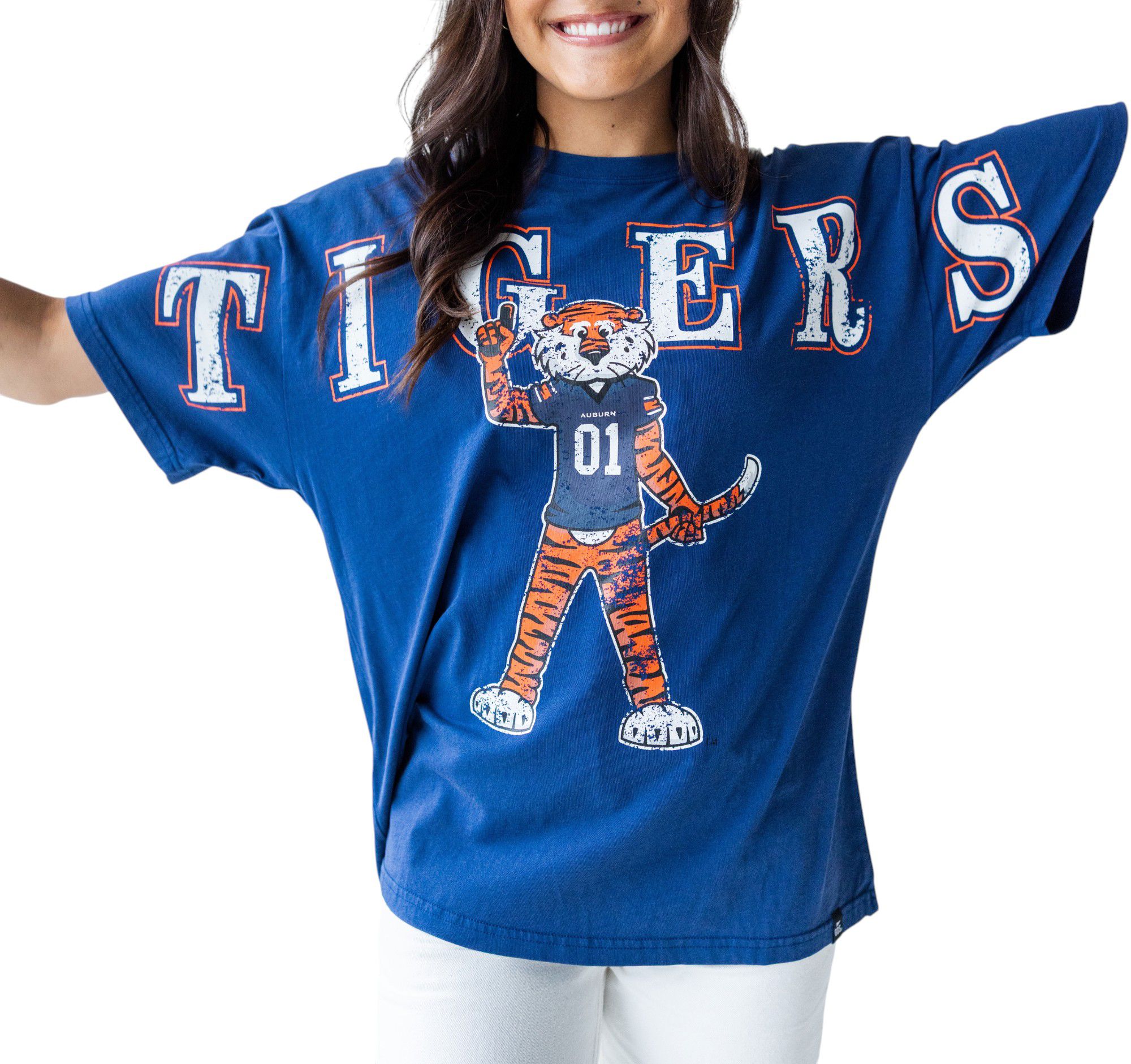 Gameday Social Women's Auburn Tigers Washed Black The Band Short Sleeve T-Shirt product image