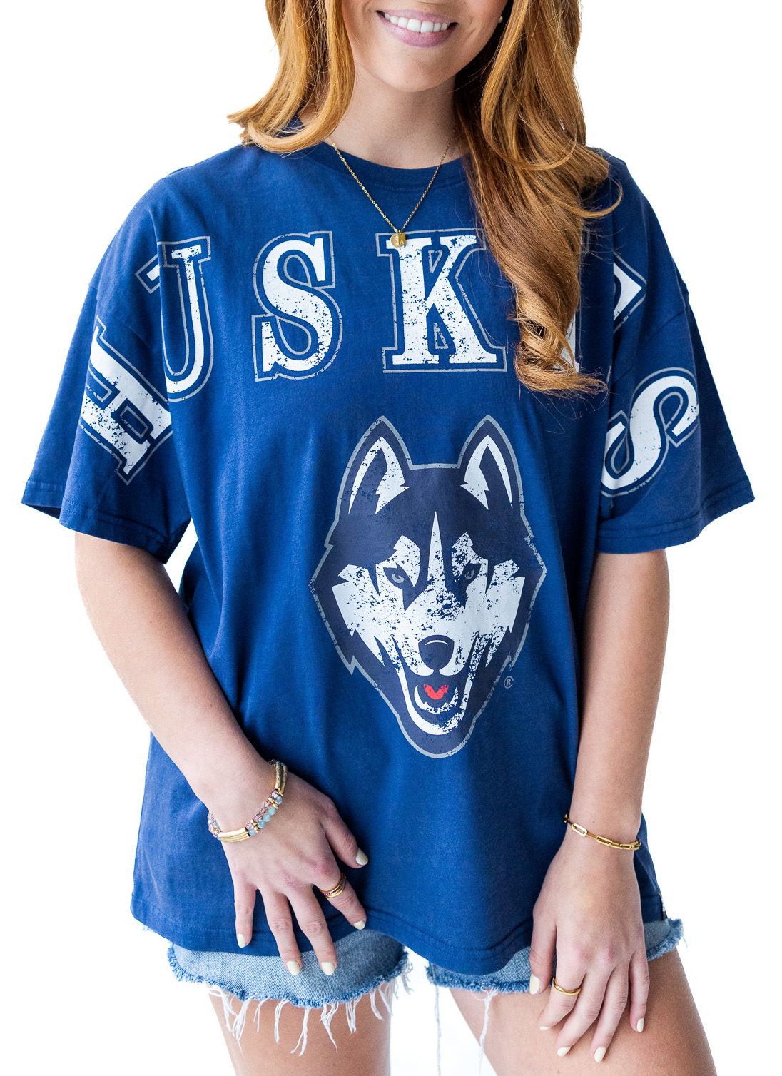 Gameday Social Women's UConn Huskies Navy The Band Short Sleeve T-Shirt product image