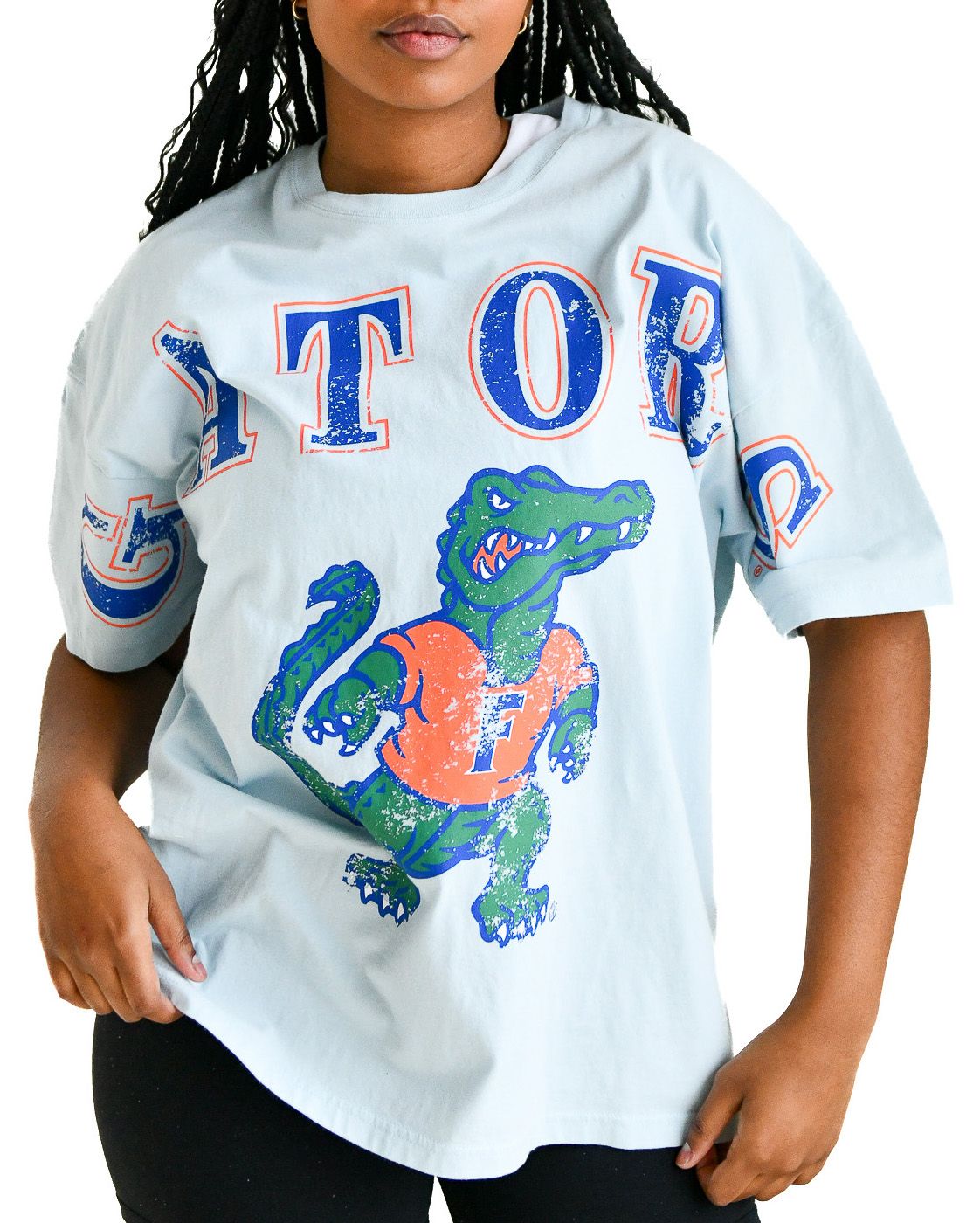 Gameday Social Women's Florida Gators Pale Blue The Band Short Sleeve T-Shirt product image