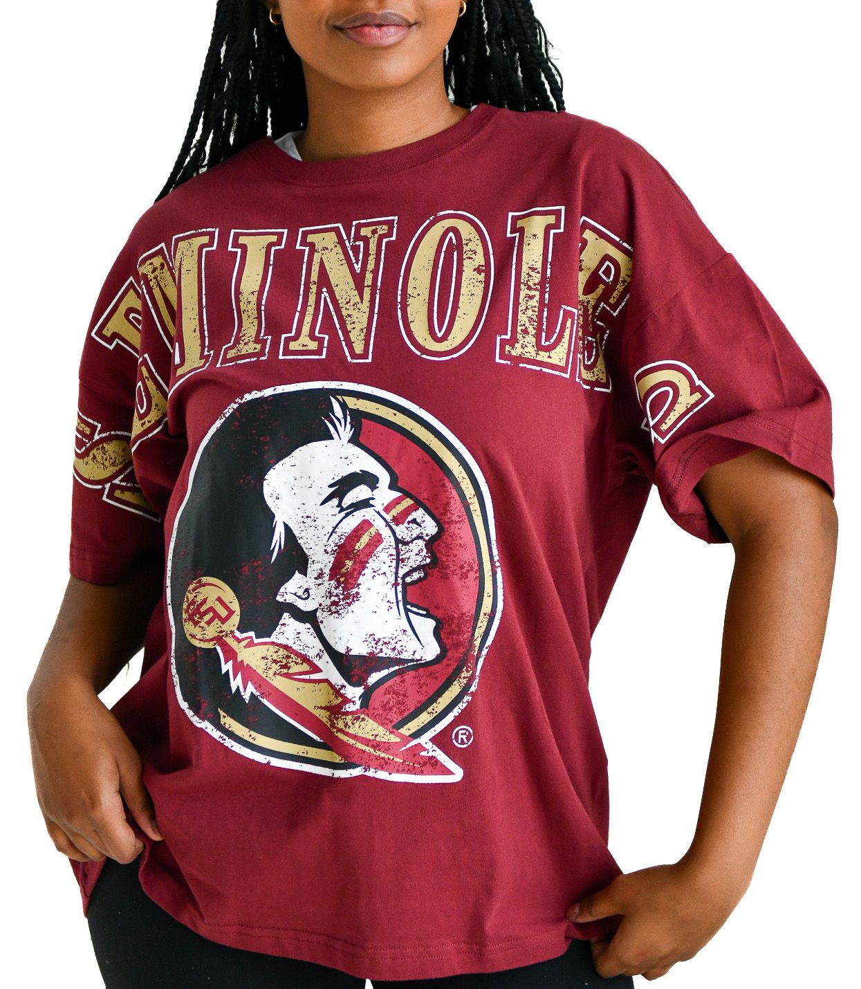 Gameday Social Women's Florida State Seminoles Maroon The Band Short Sleeve T-Shirt product image