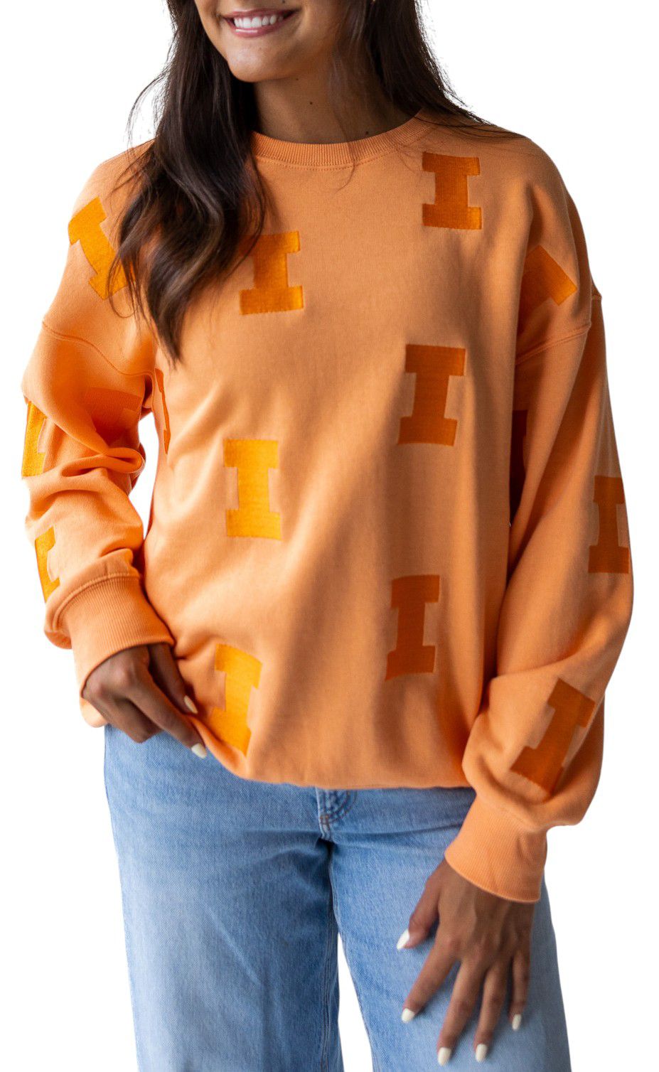 Gameday Social Women's Illinois Fighting Illini Sherbert Lantern Crew Pullover Sweatshirt product image