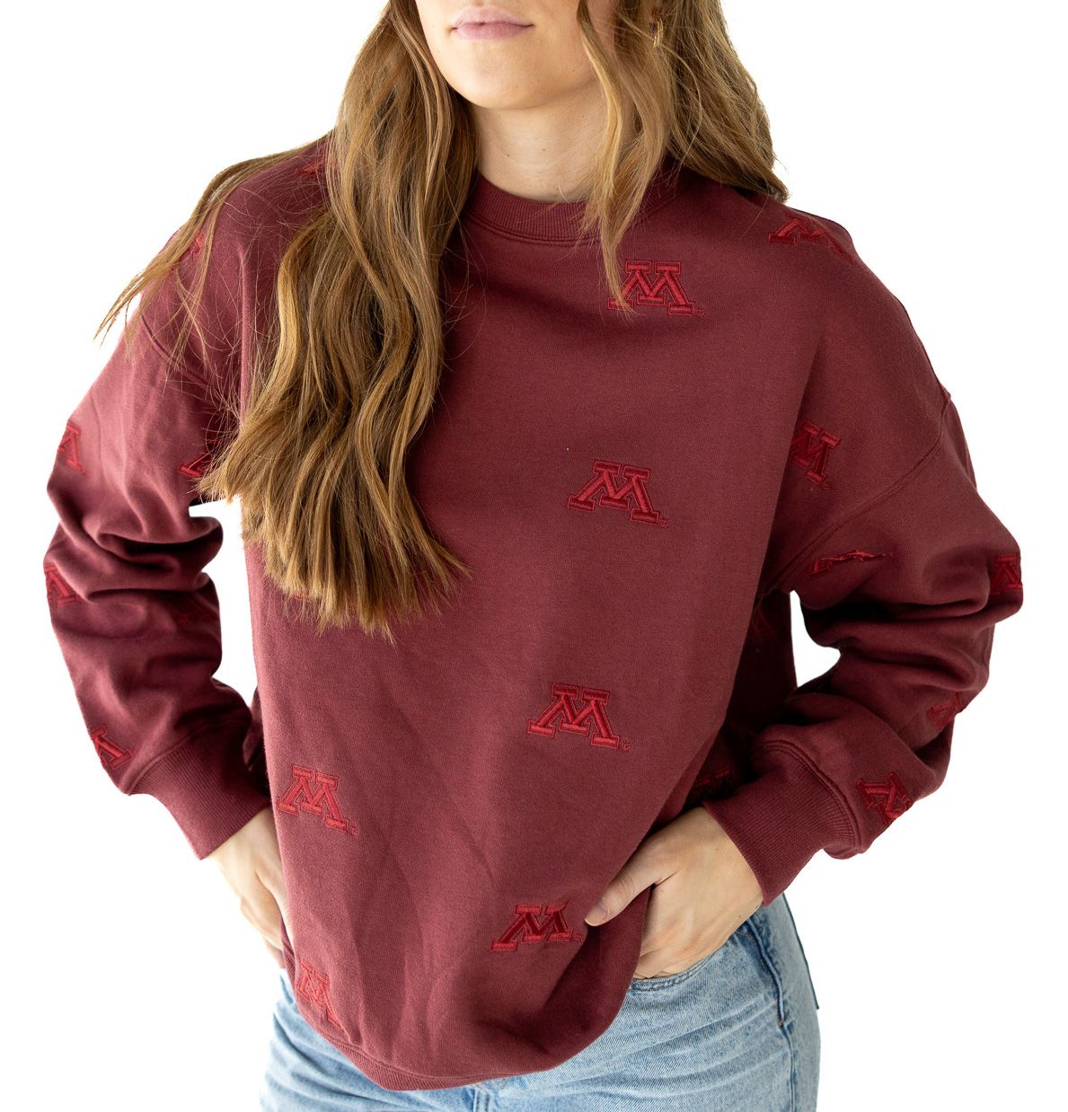 Gameday Social Women's Minnesota Golden Gophers Maroon Lantern Crew Pullover Sweatshirt product image