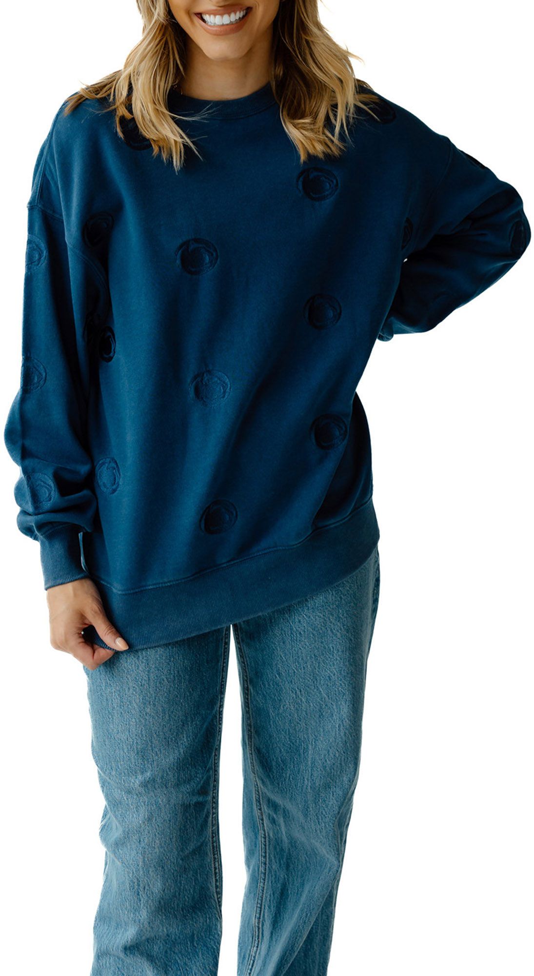 Gameday Social Women's Penn State Nittany Lions Navy Lantern Crew Pullover Sweatshirt product image