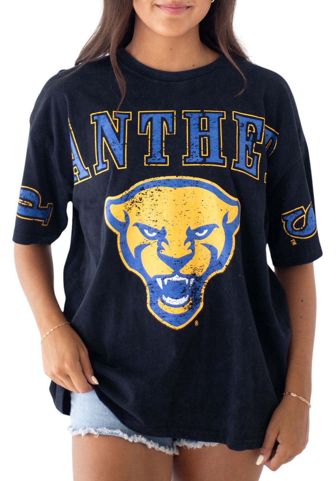 Gameday Social Women's Pitt Panthers Black The Band Short Sleeve T-Shirt product image