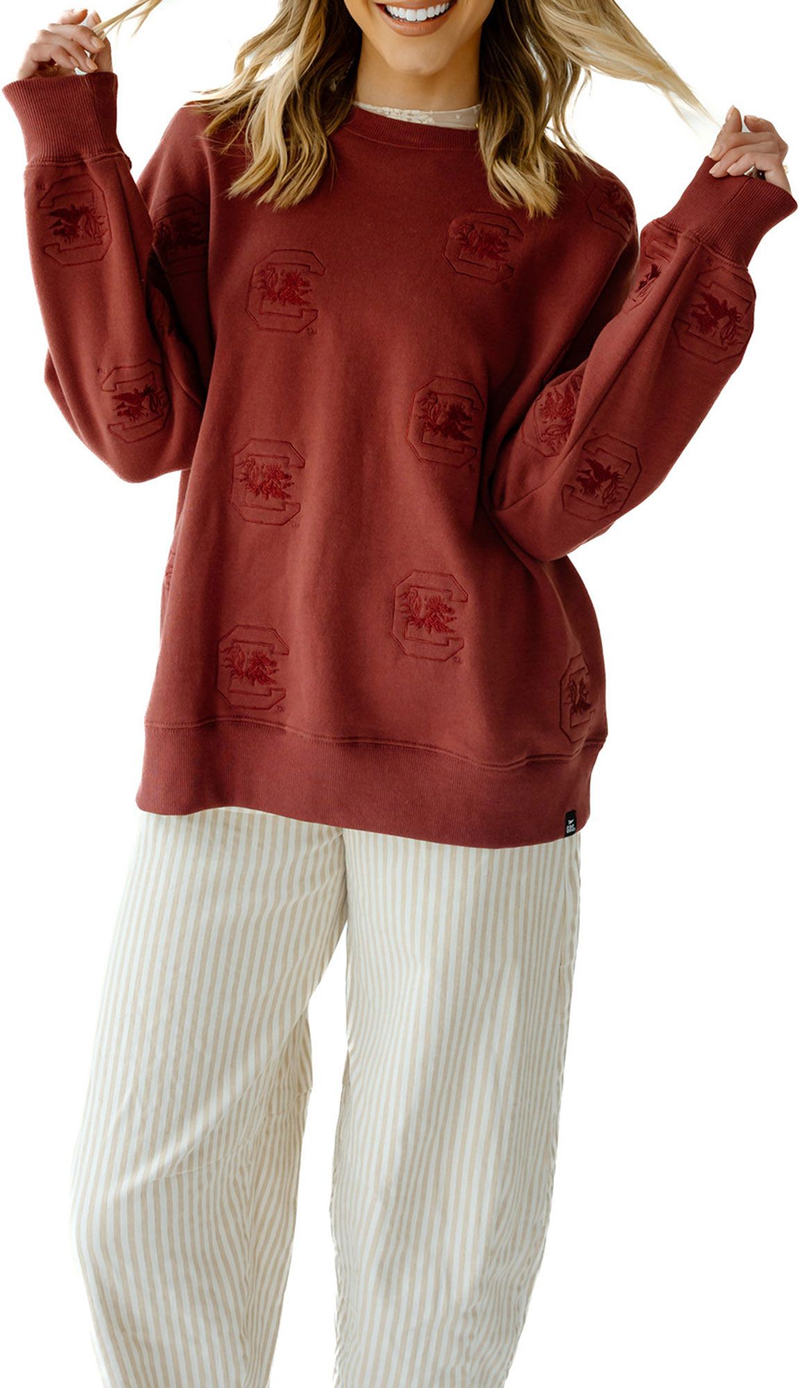 Gameday Social Women's South Carolina Gamecocks Maroon Lantern Crew Pullover Sweatshirt product image