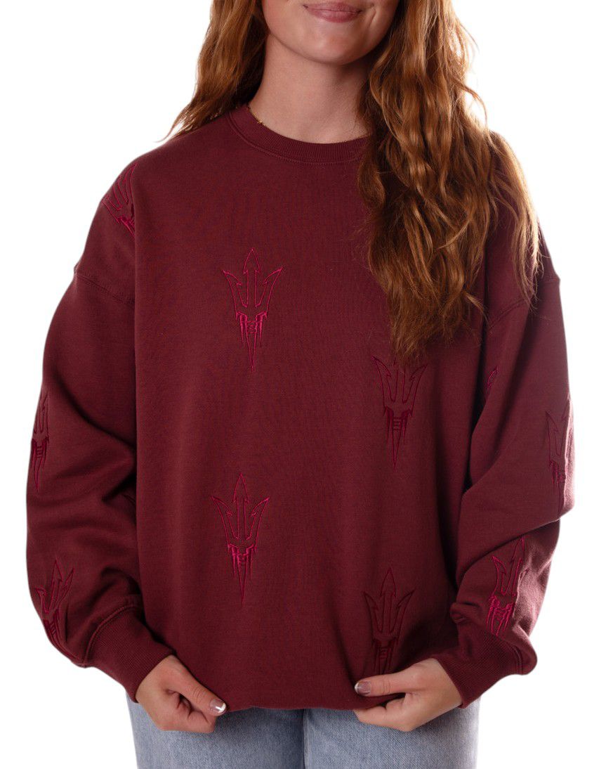 Gameday Social Women's Arizona State Sun Devils Maroon Lantern Crew Pullover Sweatshirt product image