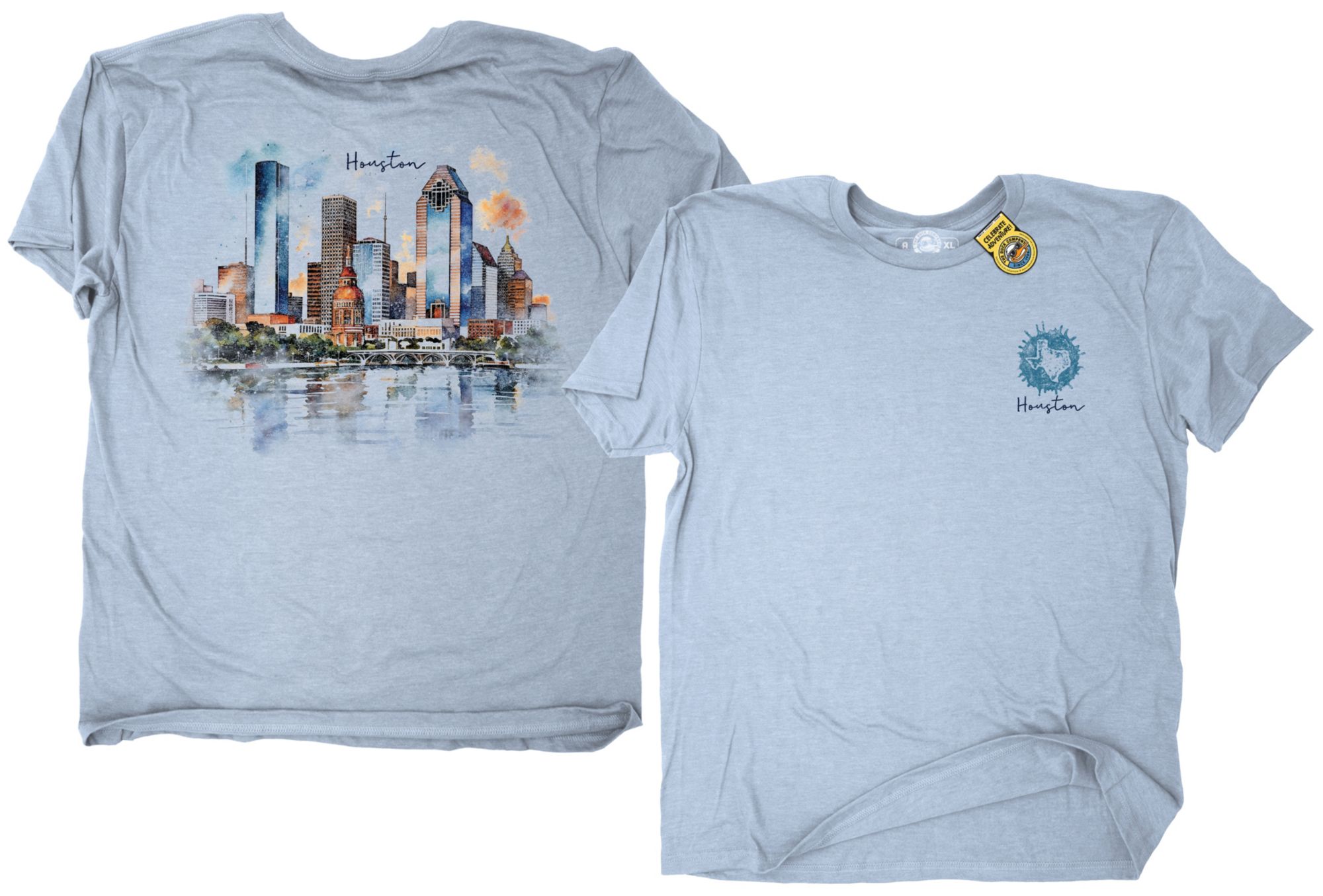 The Duck Company Adult Houston Light Blue Skyline T-Shirt product image