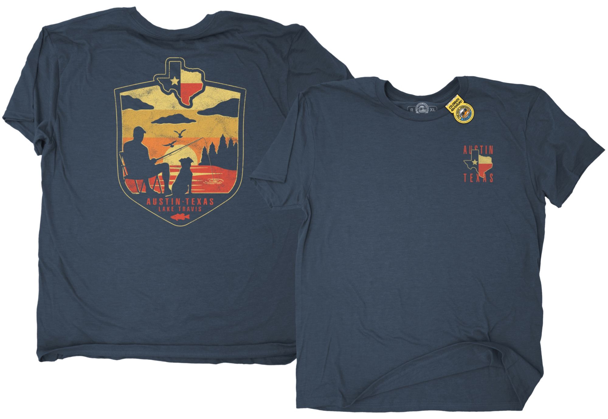 The Duck Company Adult Austin Navy Lonestar Fish T-Shirt product image