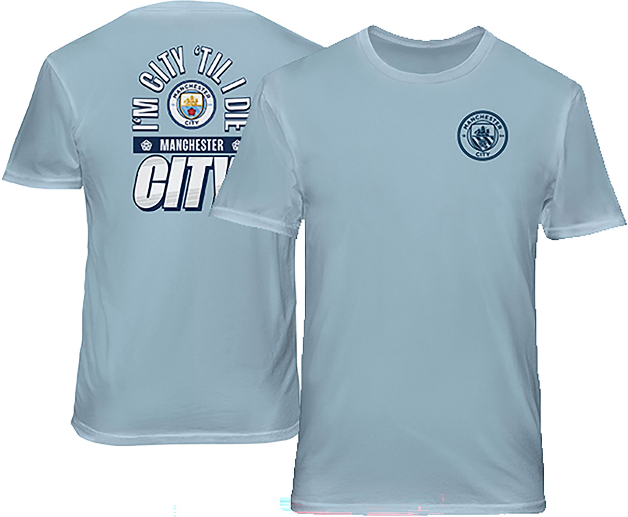 1863 FC Adult Manchester City Light Blue Logo 2 Hit T-Shirt product image