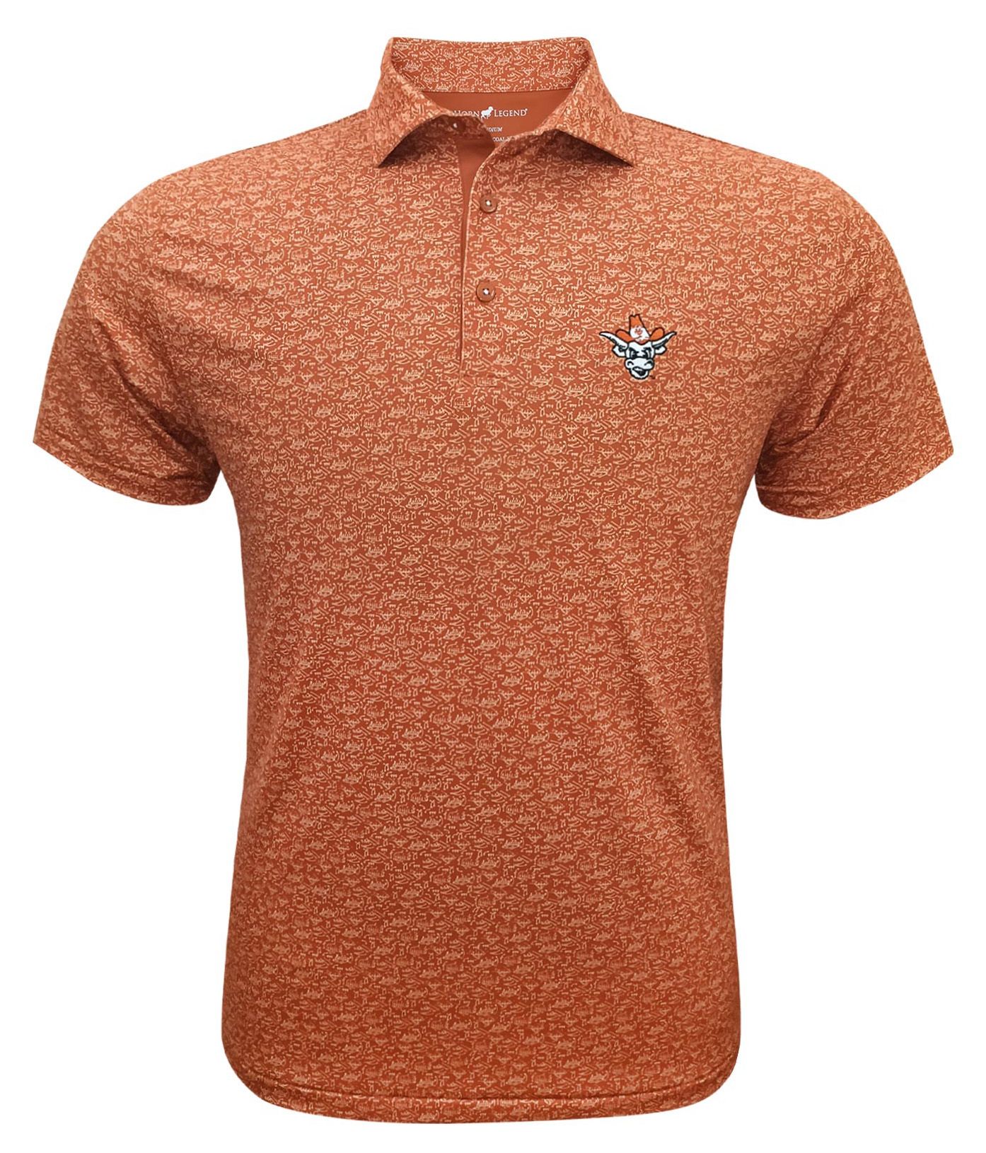 Horn Legend Men's Texas Longhorns Burnt Orange Vintage Bevo Polo product image