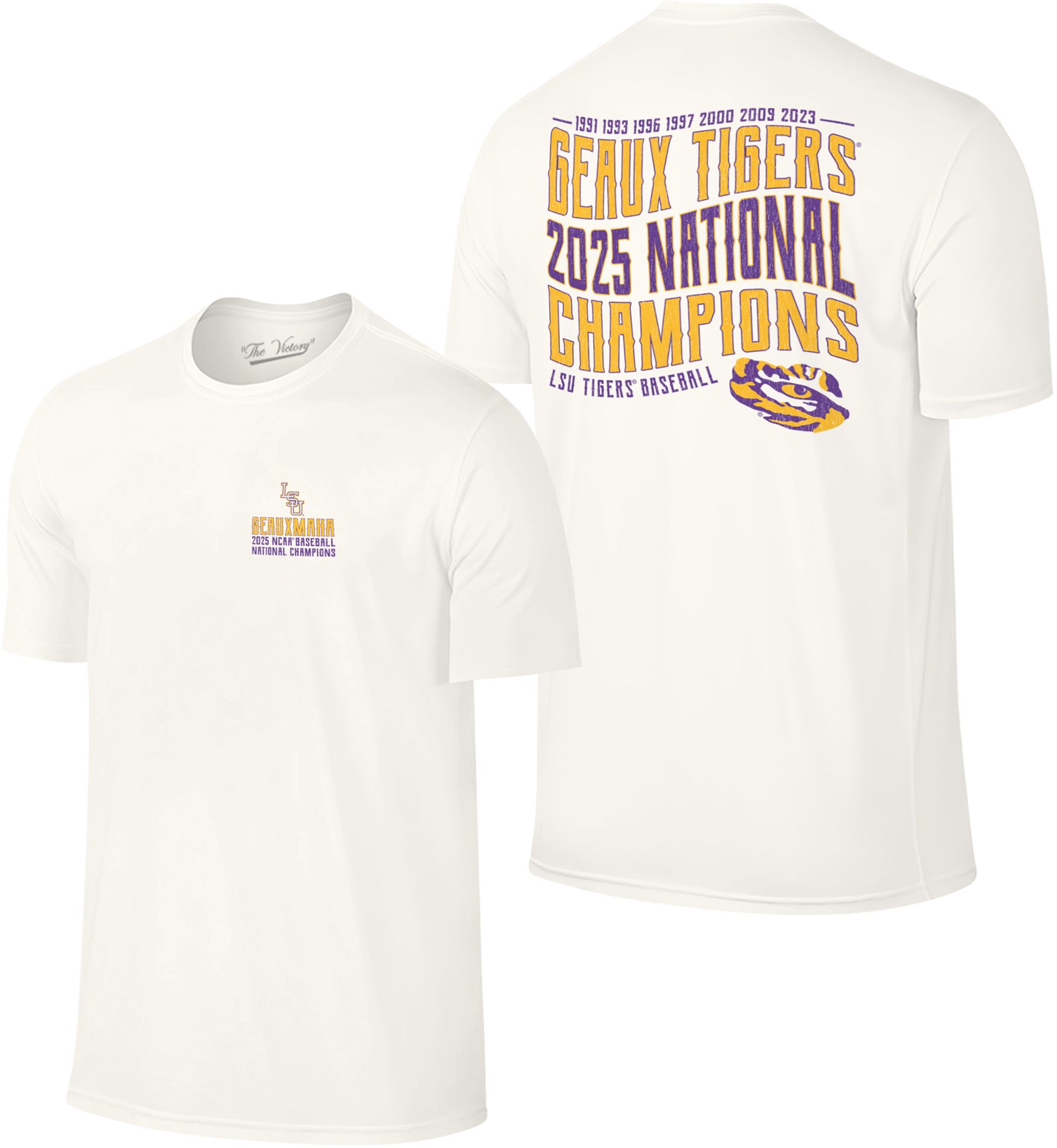 Retro Brand Adult 2025 Men's College World Series Champions LSU Tigers Multi-Champs T-Shirt product image