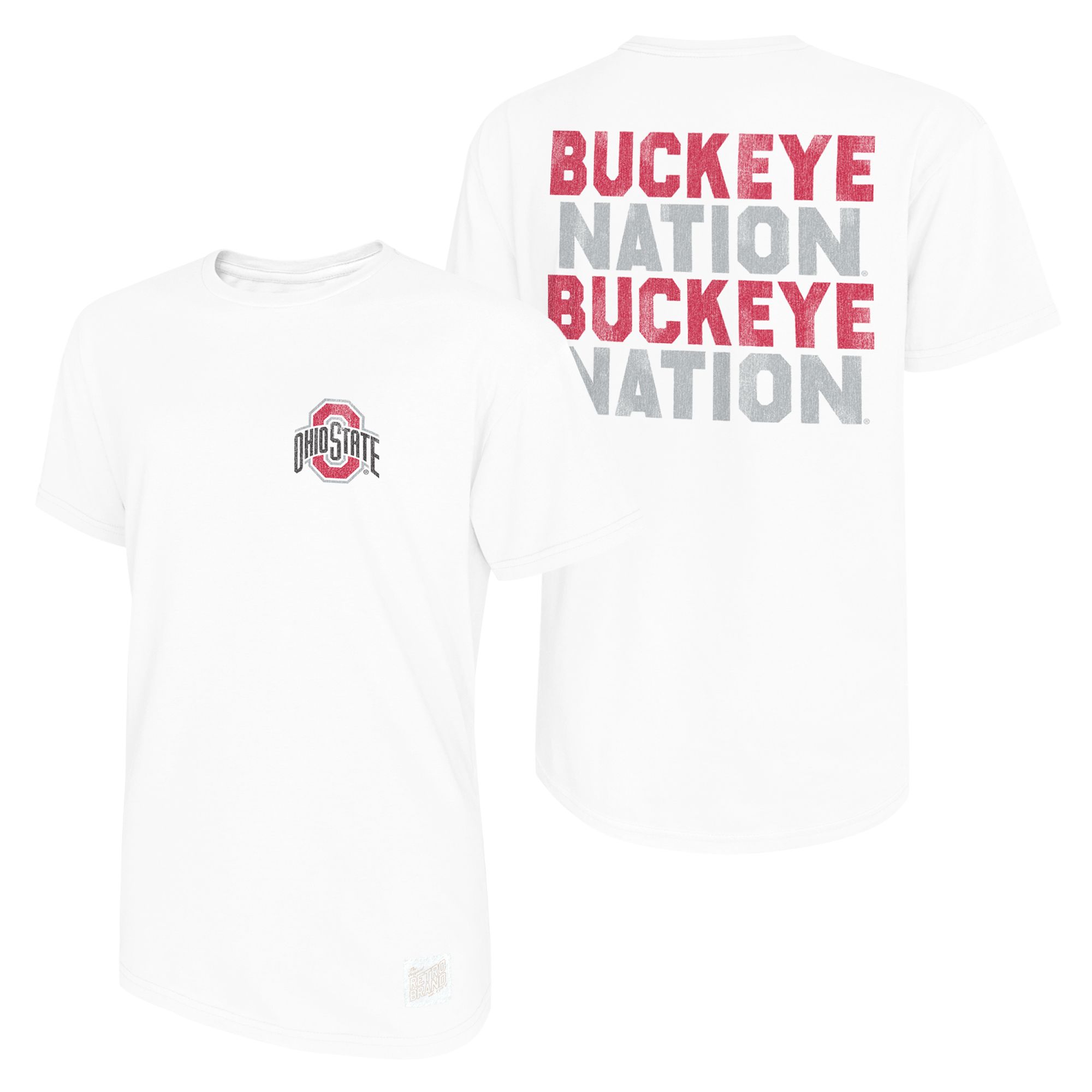 Retro Brand Men's Ohio State Buckeyes White Vintage T-Shirt product image
