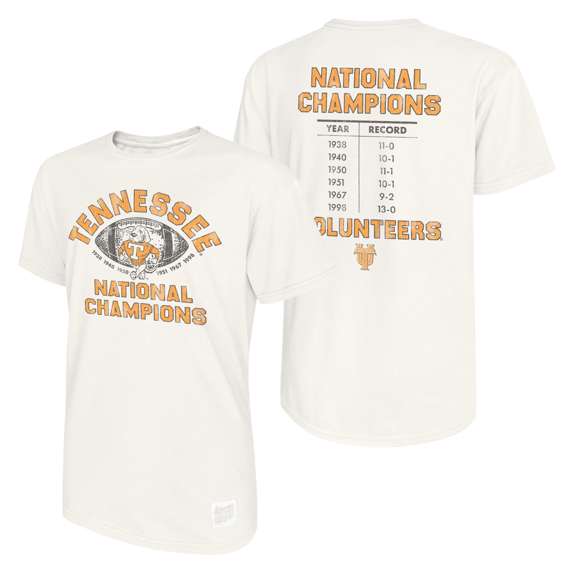 Retro Brand Men's Tennessee Volunteers White Mascot T-Shirt product image
