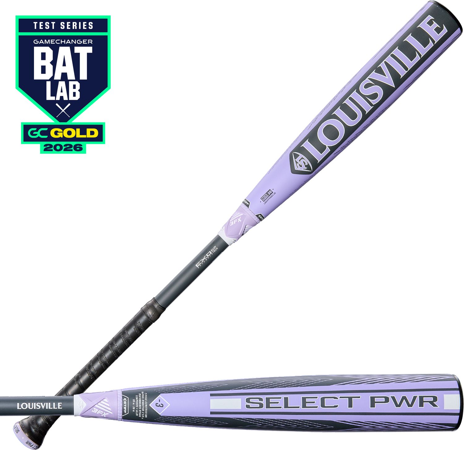 Louisville Slugger Select PWR Purple Hybrid BBCOR Bat 2026 (-3) product image