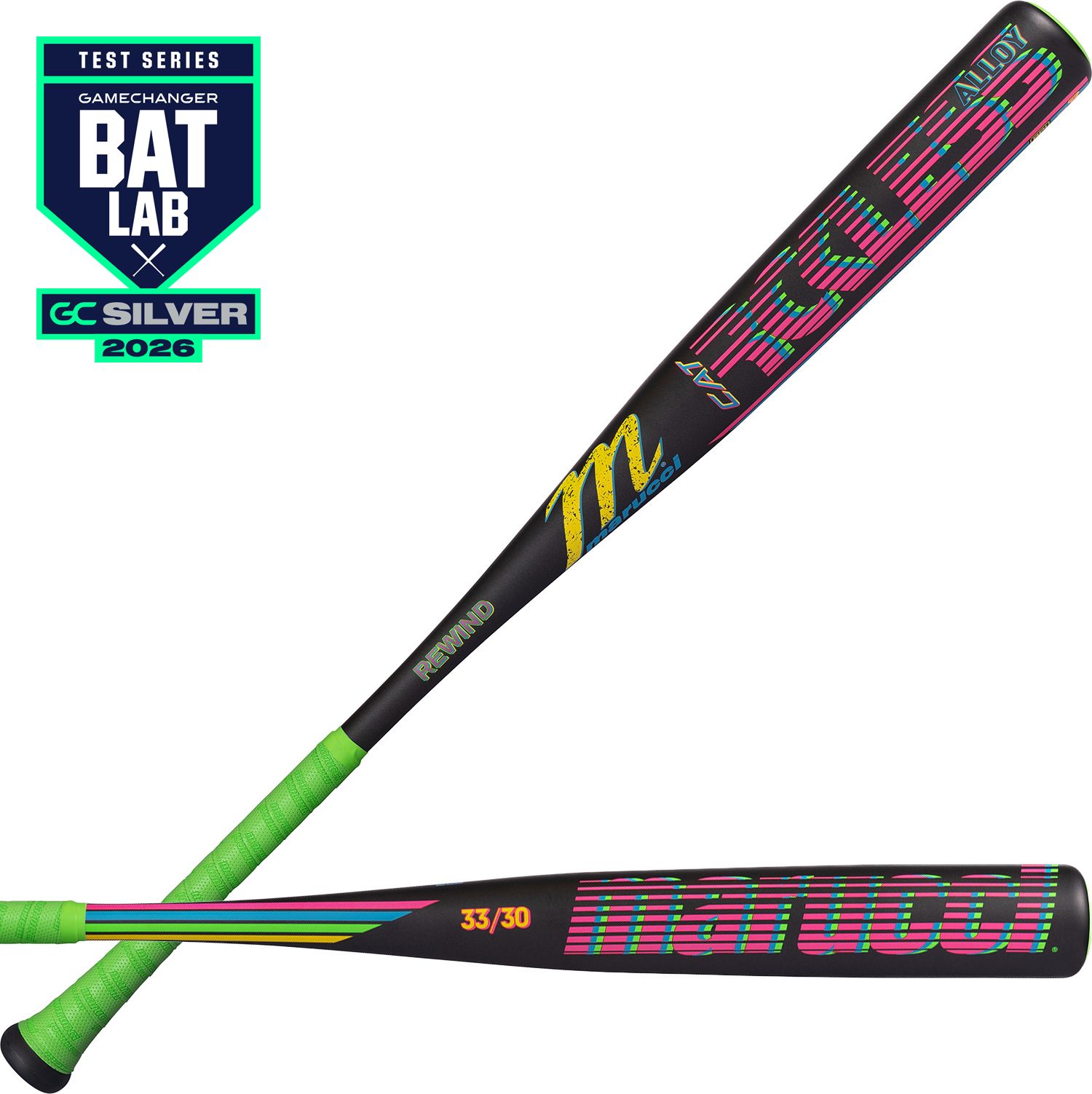 Marucci RCKLESS Neon Rewind Alloy BBCOR Bat 2026 (-3) product image