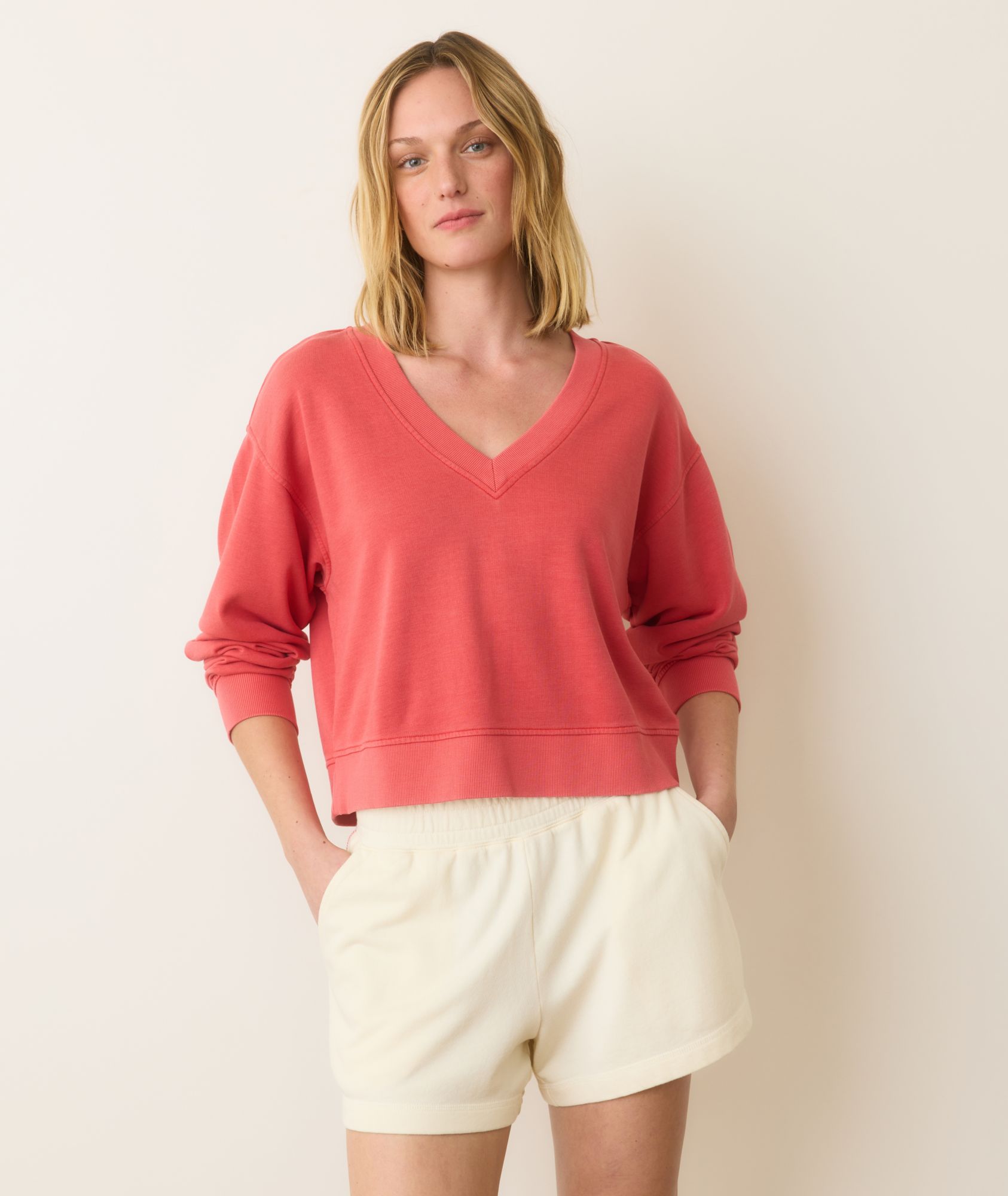 Marine Layer Women's Cloud 9 Terry V-Neck Sweatshirt product image