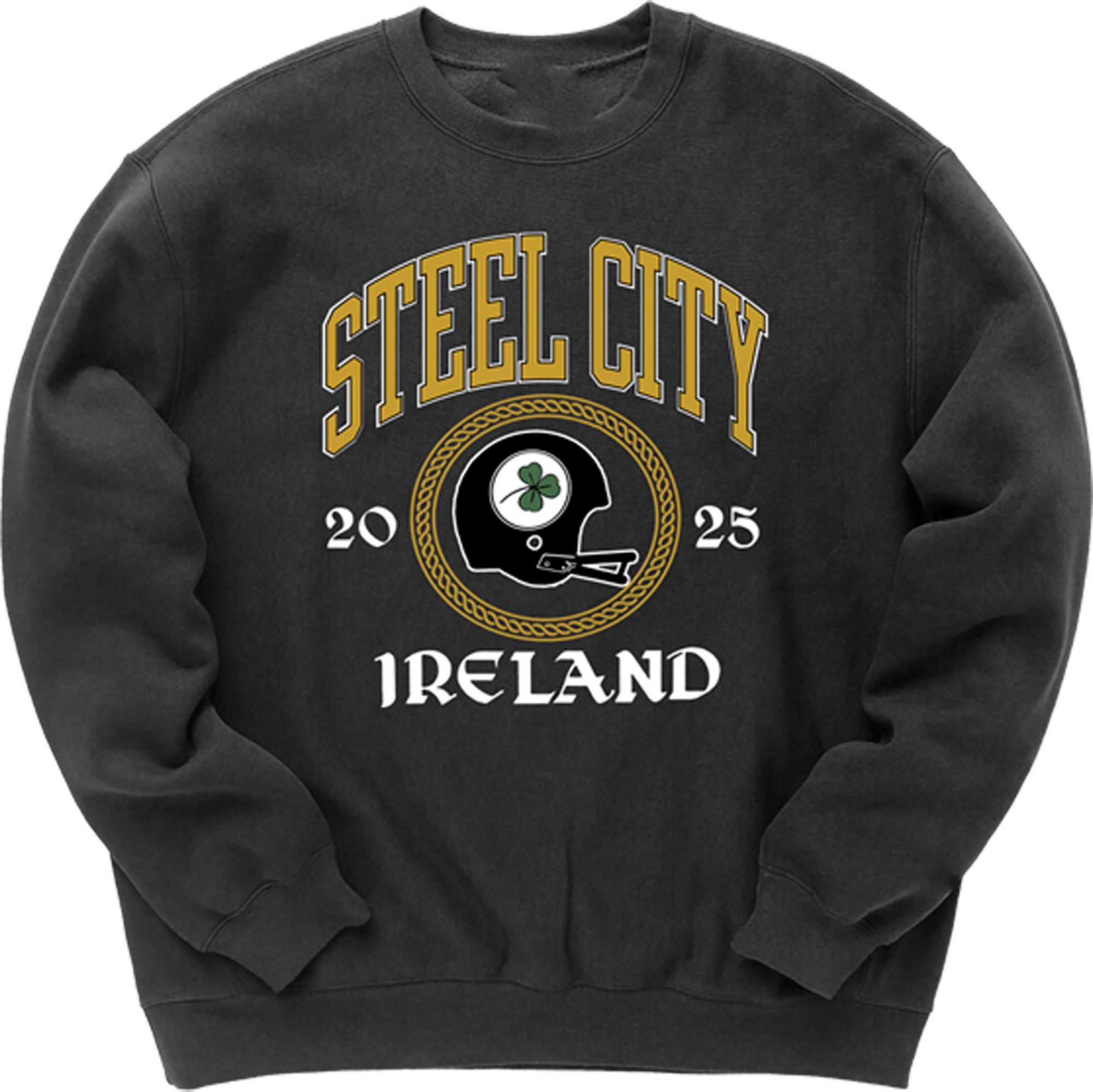 Steel City Men's Steel City Ireland Black Crew Pullover Sweatshirt