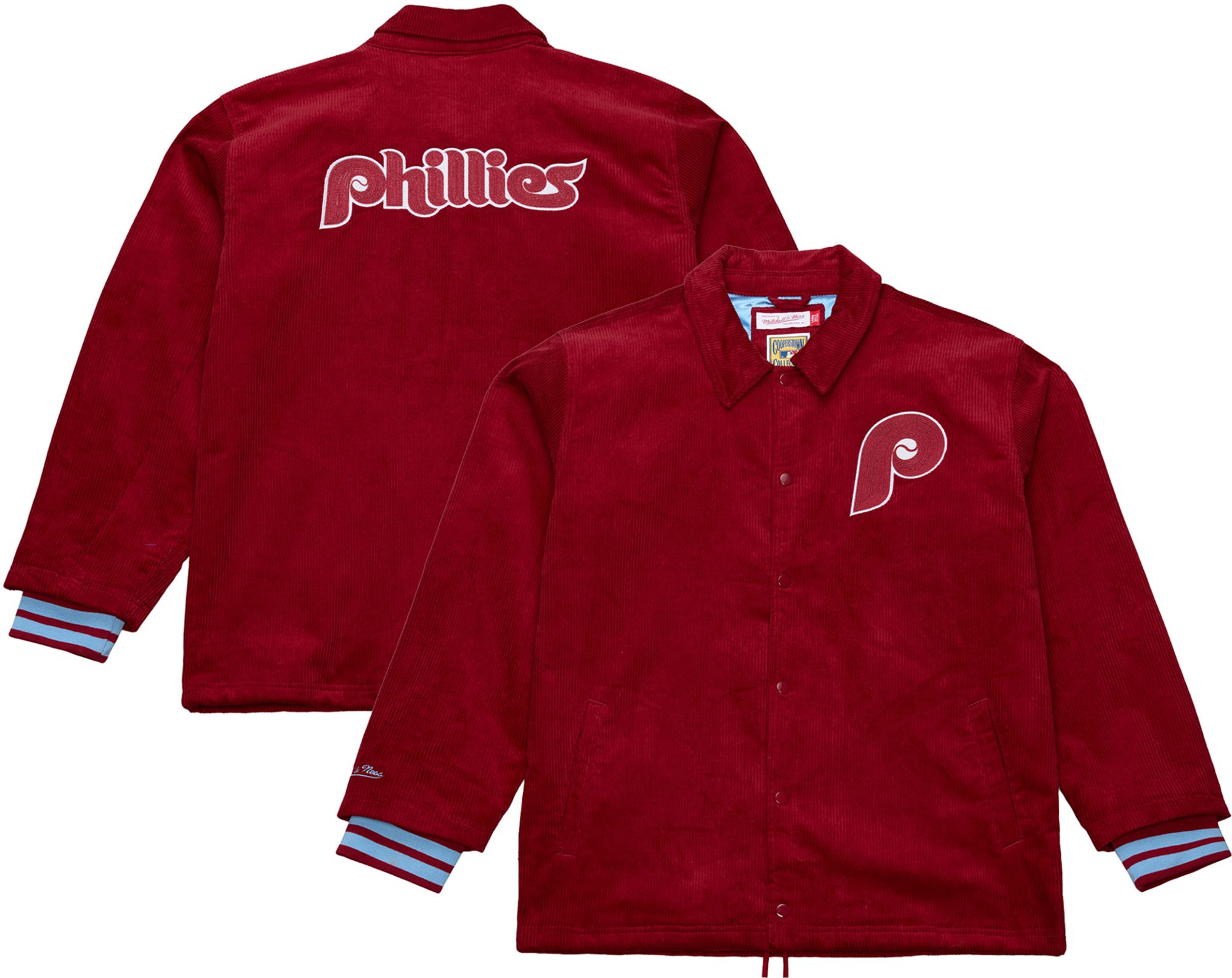 Mitchell & Ness Adult Philadelphia Phillies Cardinal Corduroy Coaches Jacket product image