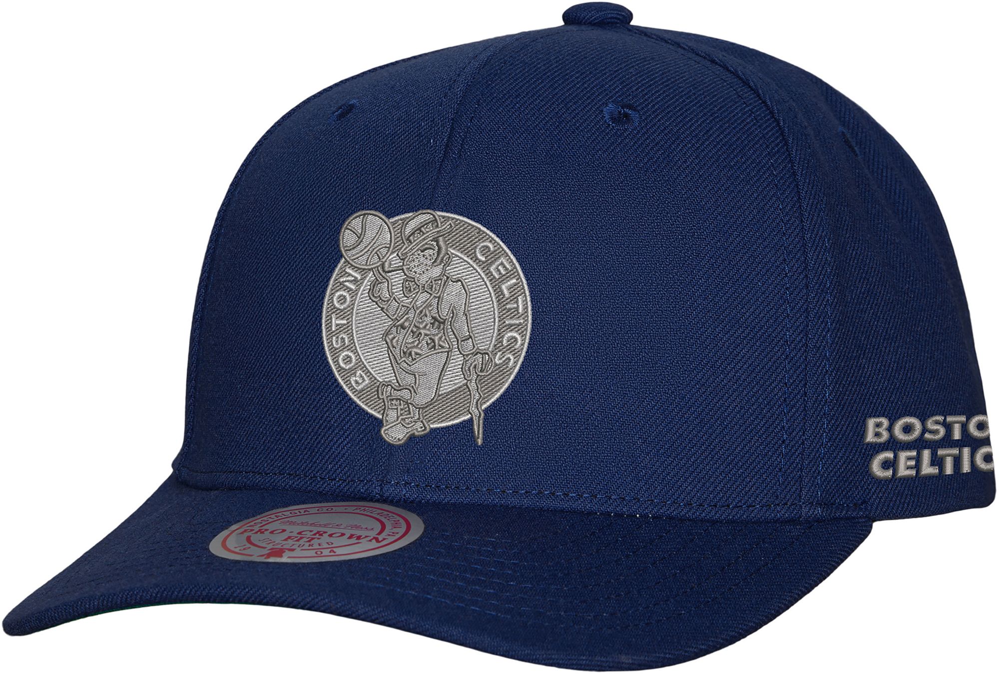 Mitchell & Ness Adult Boston Celtics Navy Retro Logo Late Night Pro Crown Snapback Hat product image