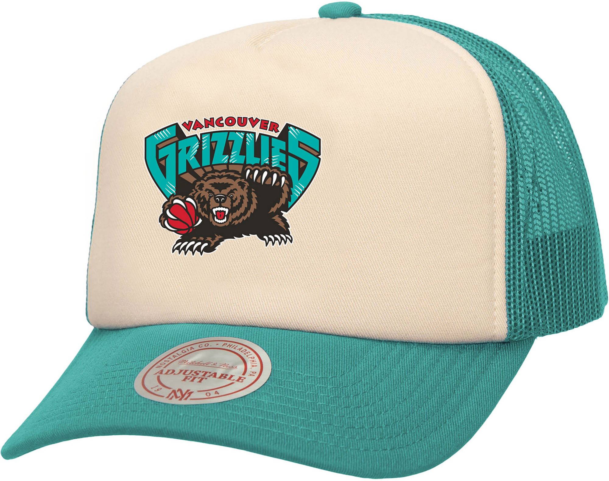 Mitchell & Ness Adult Memphis Grizzlies Off White Block Trucker Hat product image