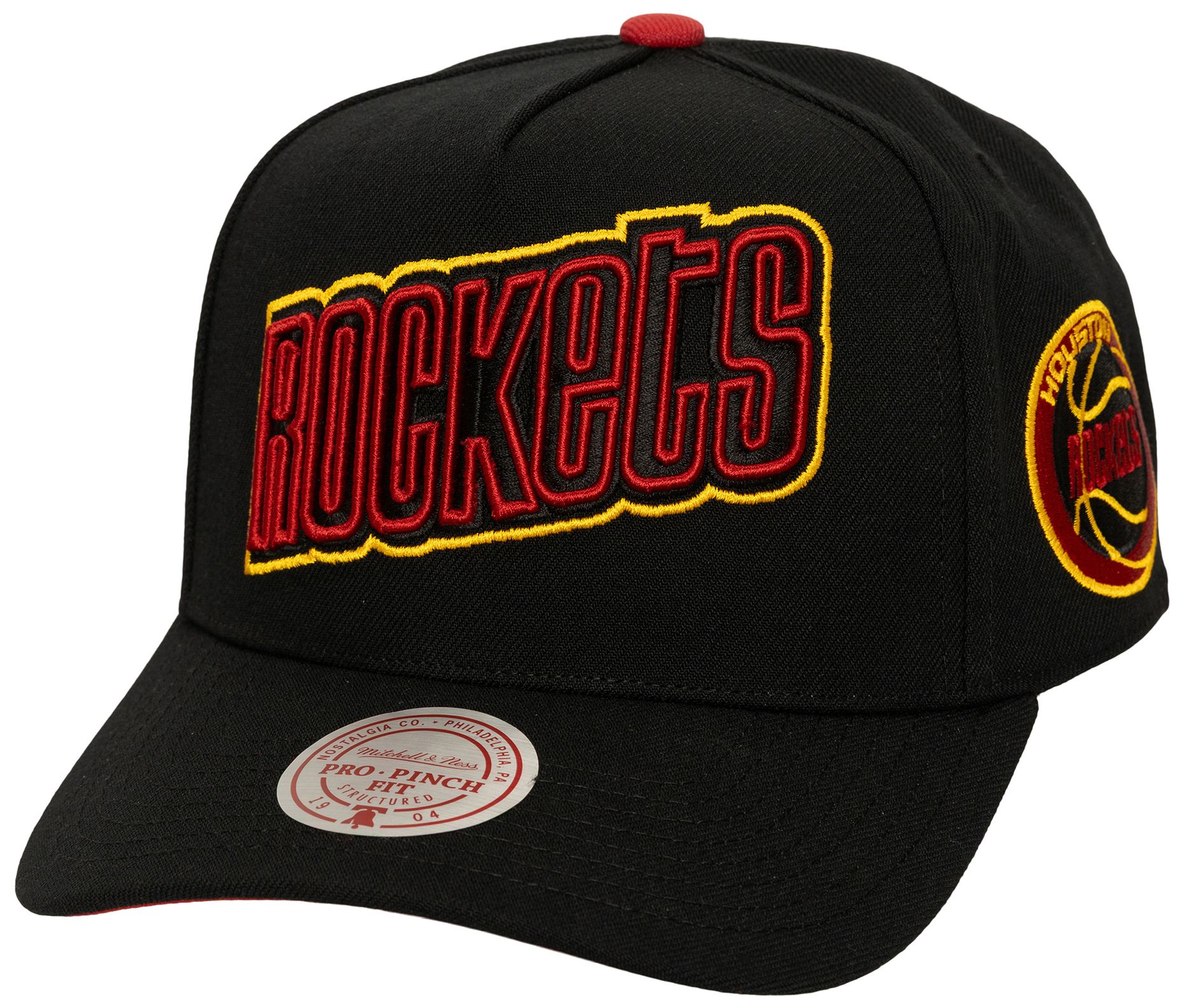 Mitchell & Ness Adult Houston Rockets Black Retro Class Act ProPinch Snapback Hat product image