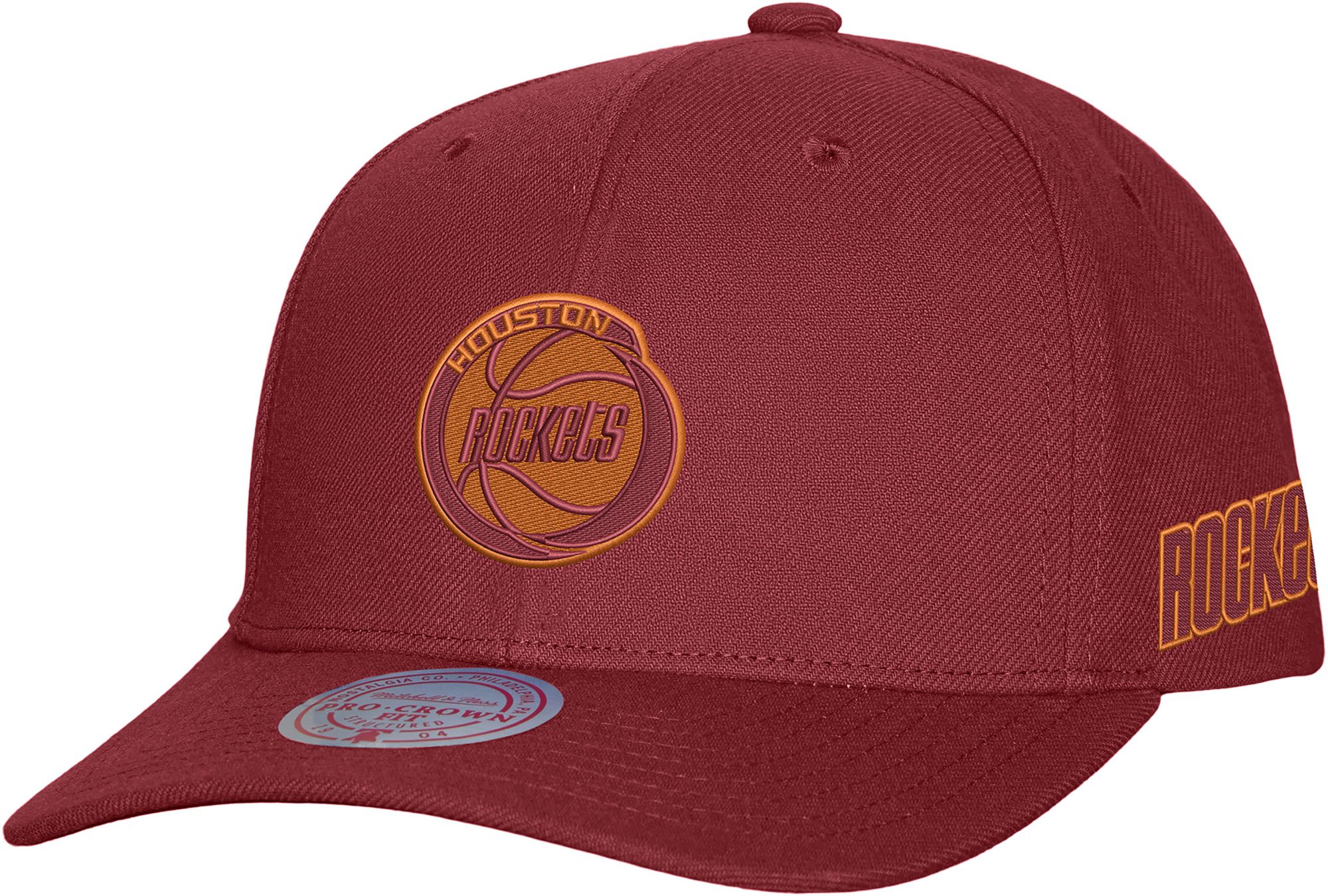 Mitchell & Ness Adult Houston Rockets Red Retro Logo Off Pro Crown Snapback Hat product image