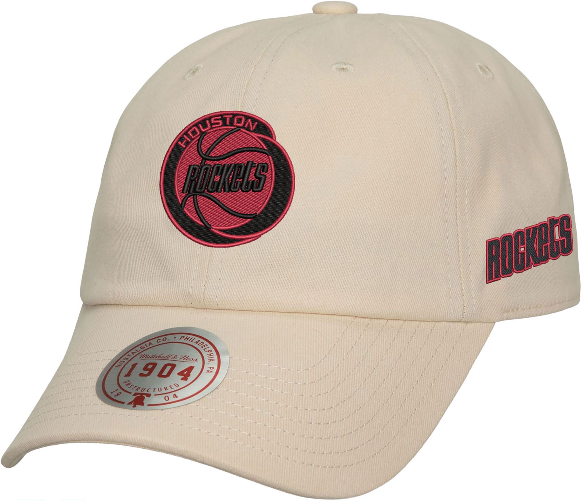 Mitchell & Ness Adult Houston Rockets Off White 1904 Strapback Hat product image