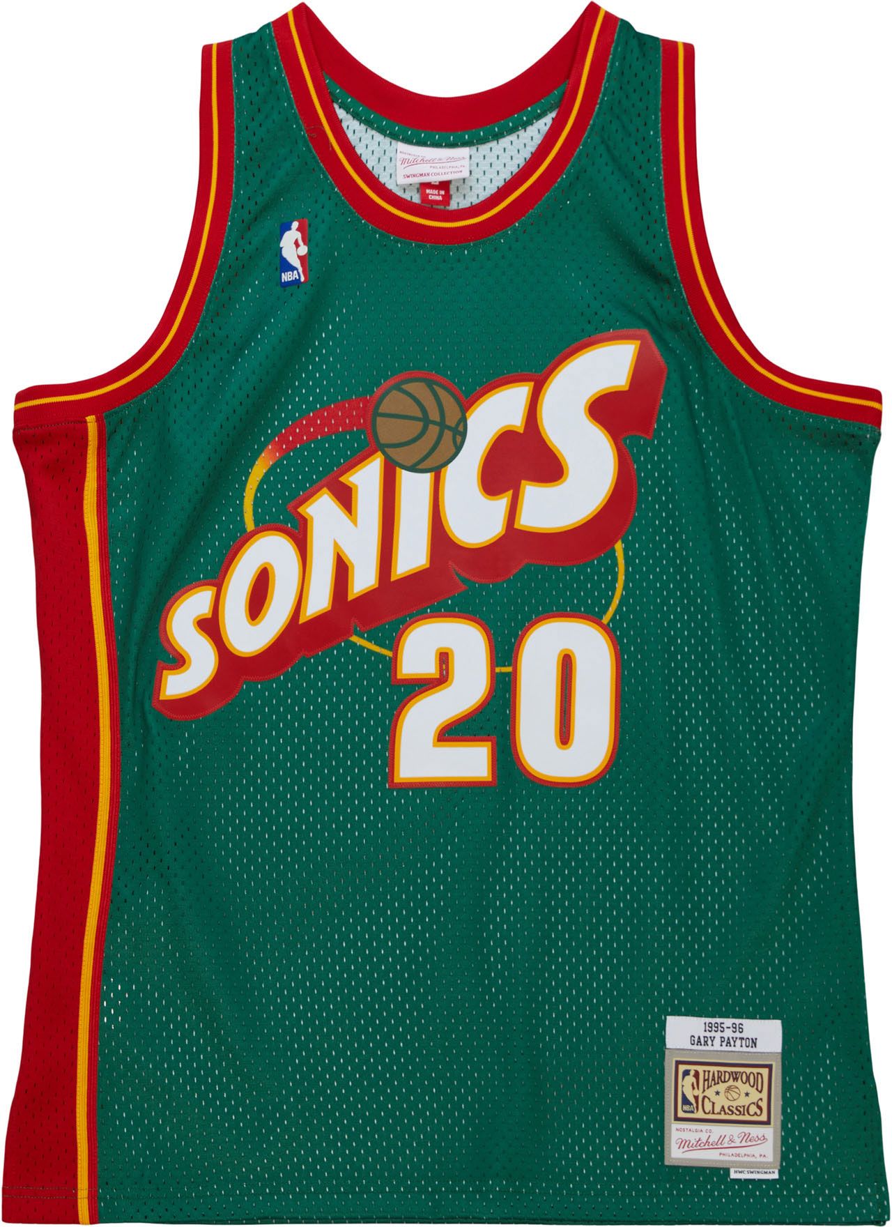 Mitchell & Ness Adult 1994-1995 Seattle SuperSonics Gary Payton #20 Green Hardwood Classics Replica Jersey product image