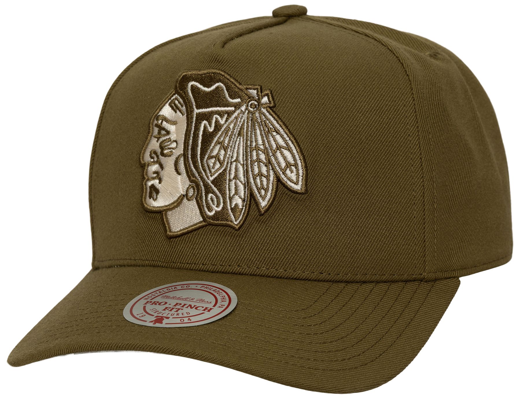 Mitchell & Ness Adult Chicago Blackhawks Olive Basic Pro Snapback Hat product image
